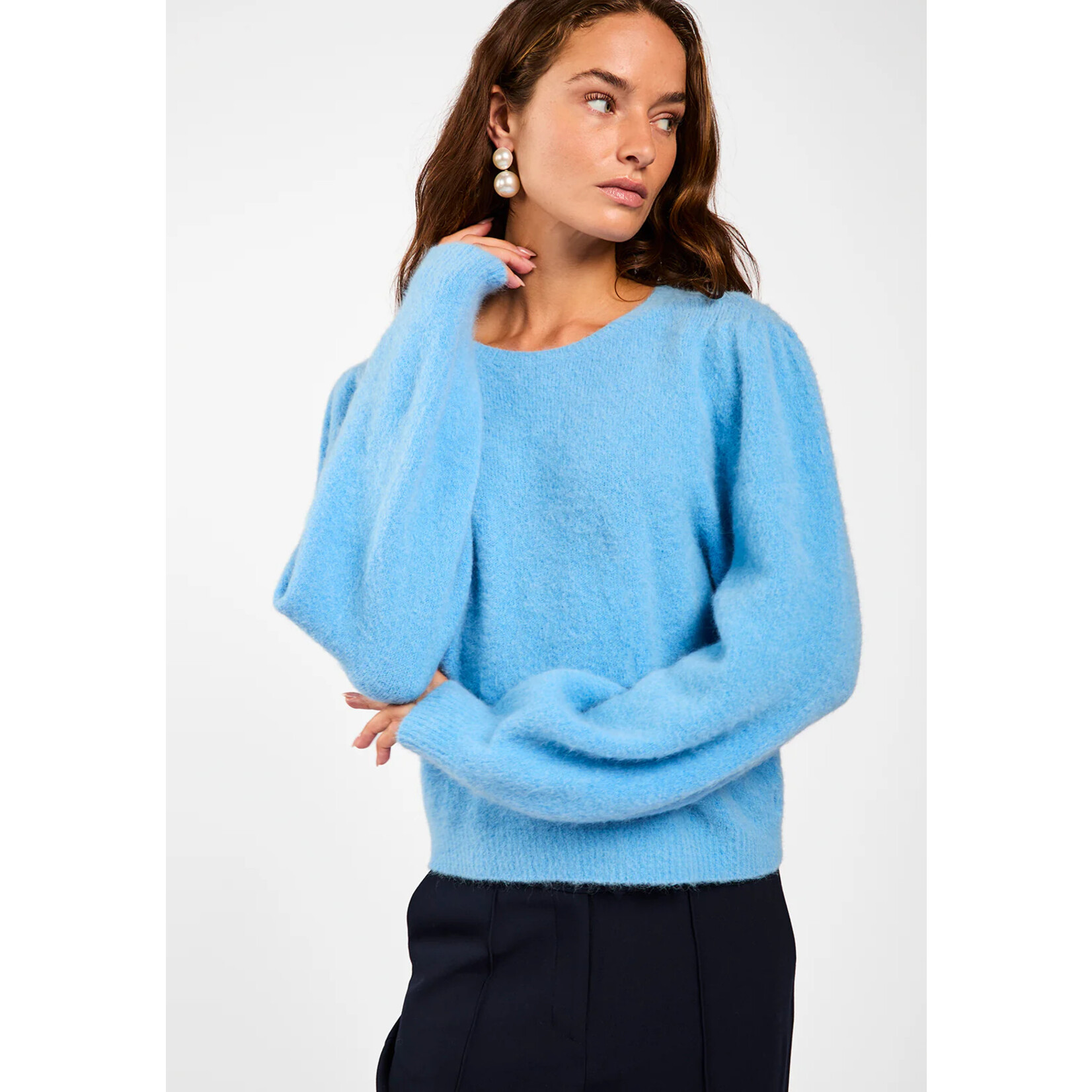 Aaiko alpaca trui DENIZE blauw