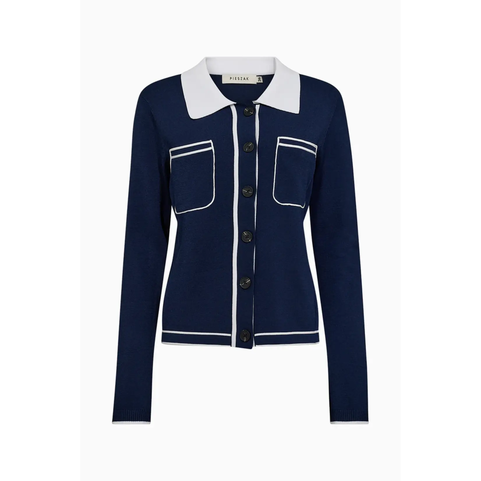 Pieszak Pieszak polo knit top VIGGA blauw