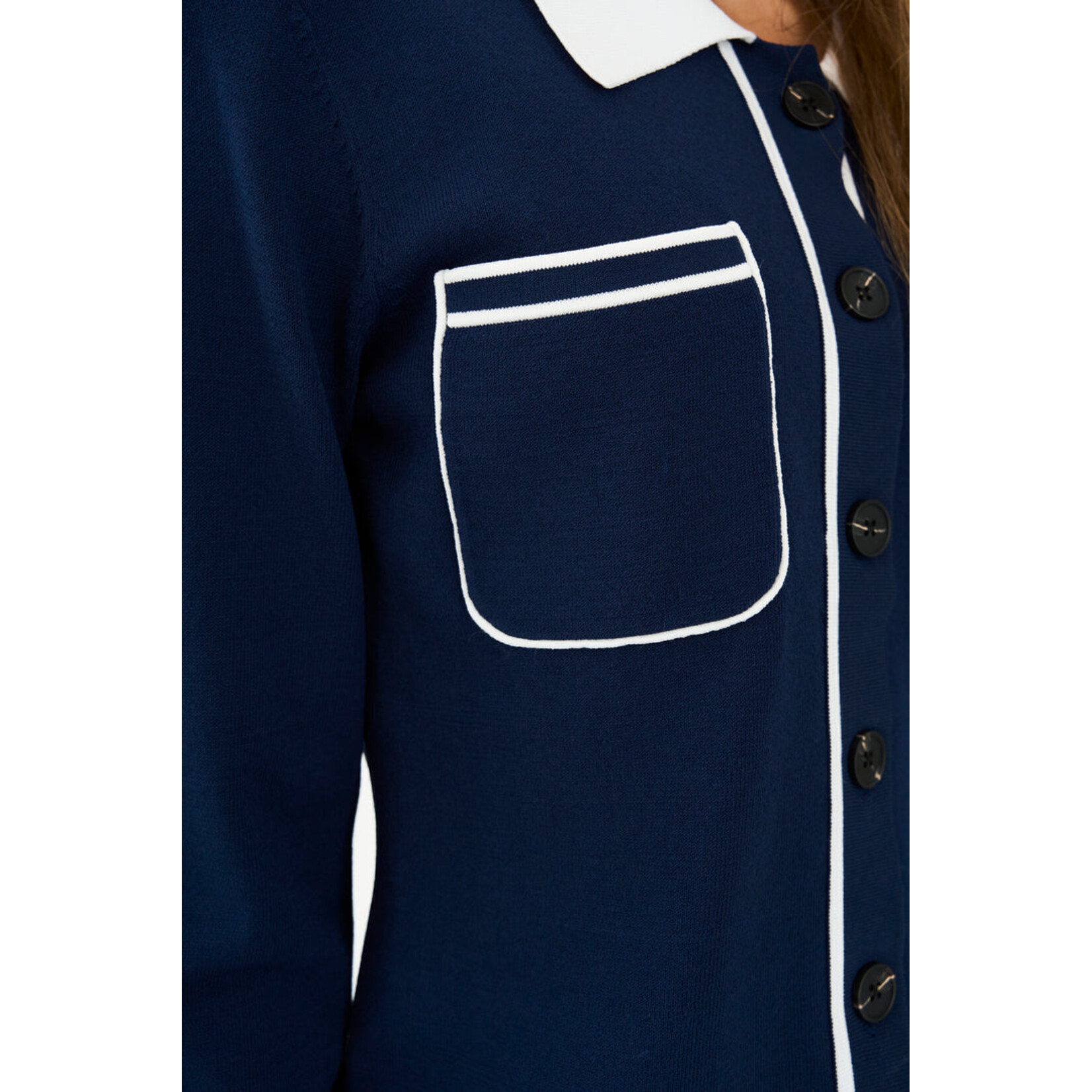 Pieszak Pieszak polo knit top VIGGA blauw