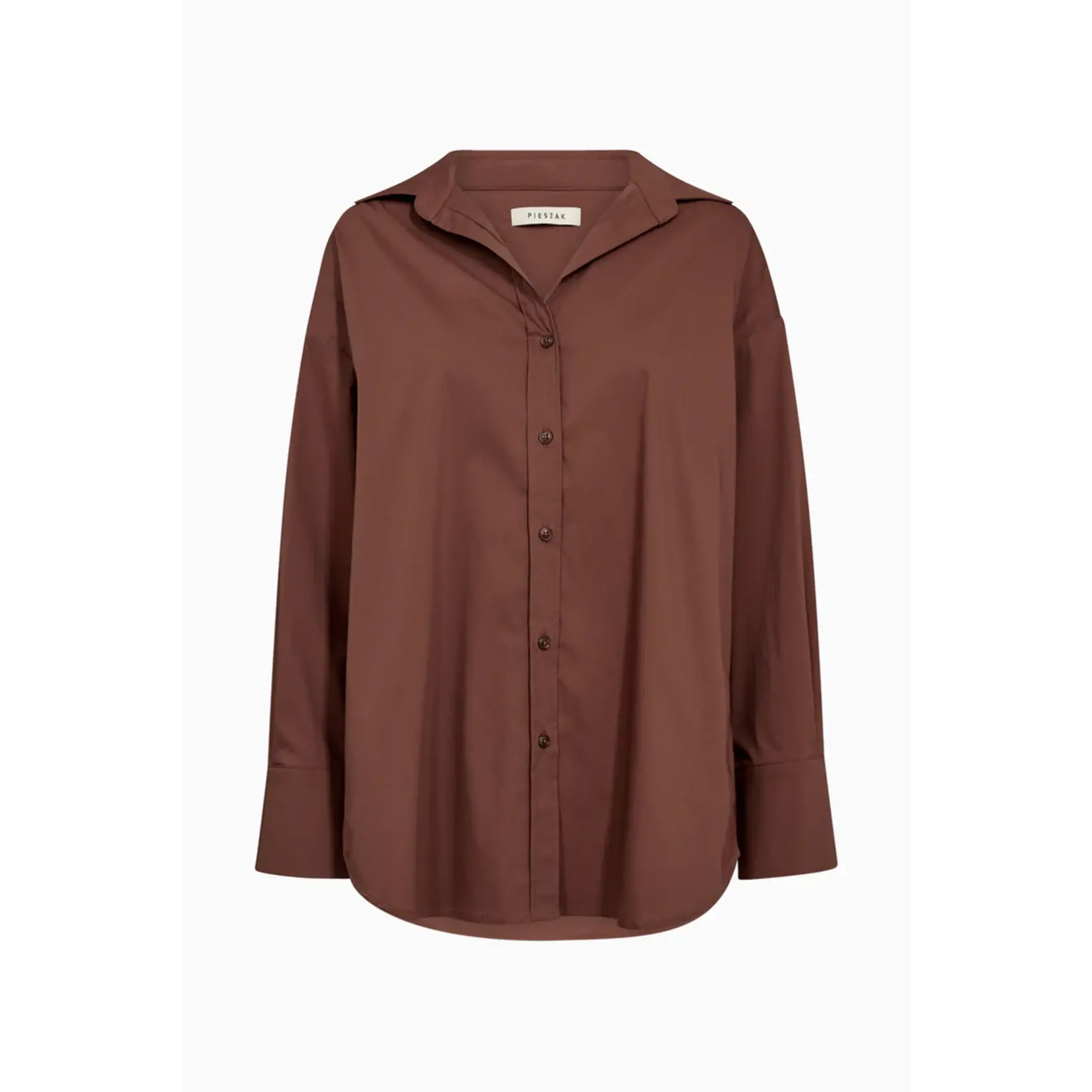 Pieszak Pieszak, blouse poplin NYLA shirt bruin