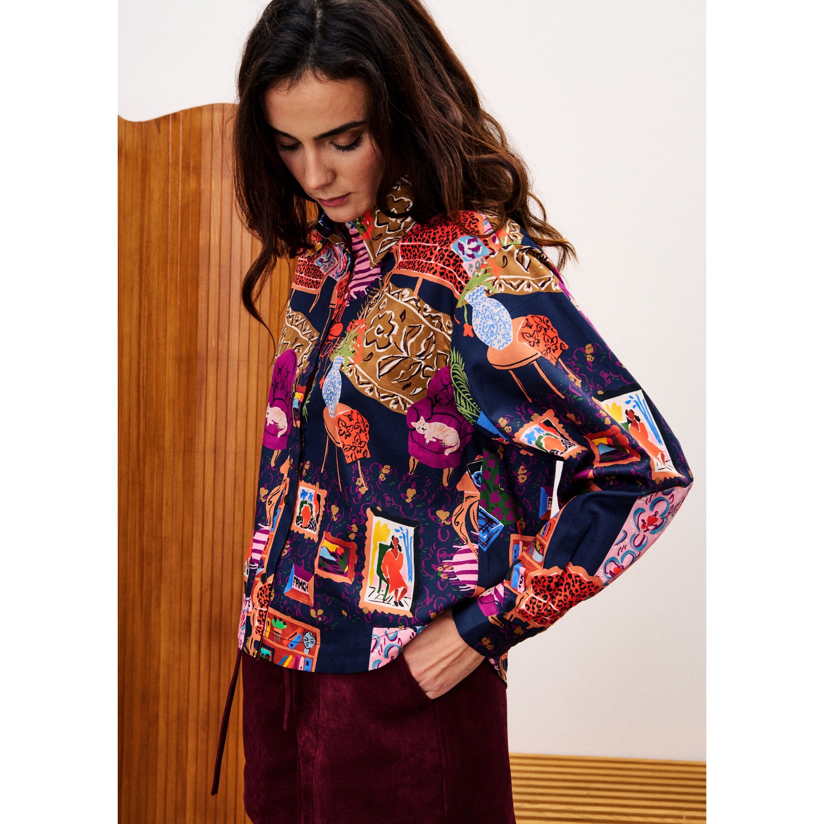 FRENCH FRNCH katoenen blouse SARTRE print salon