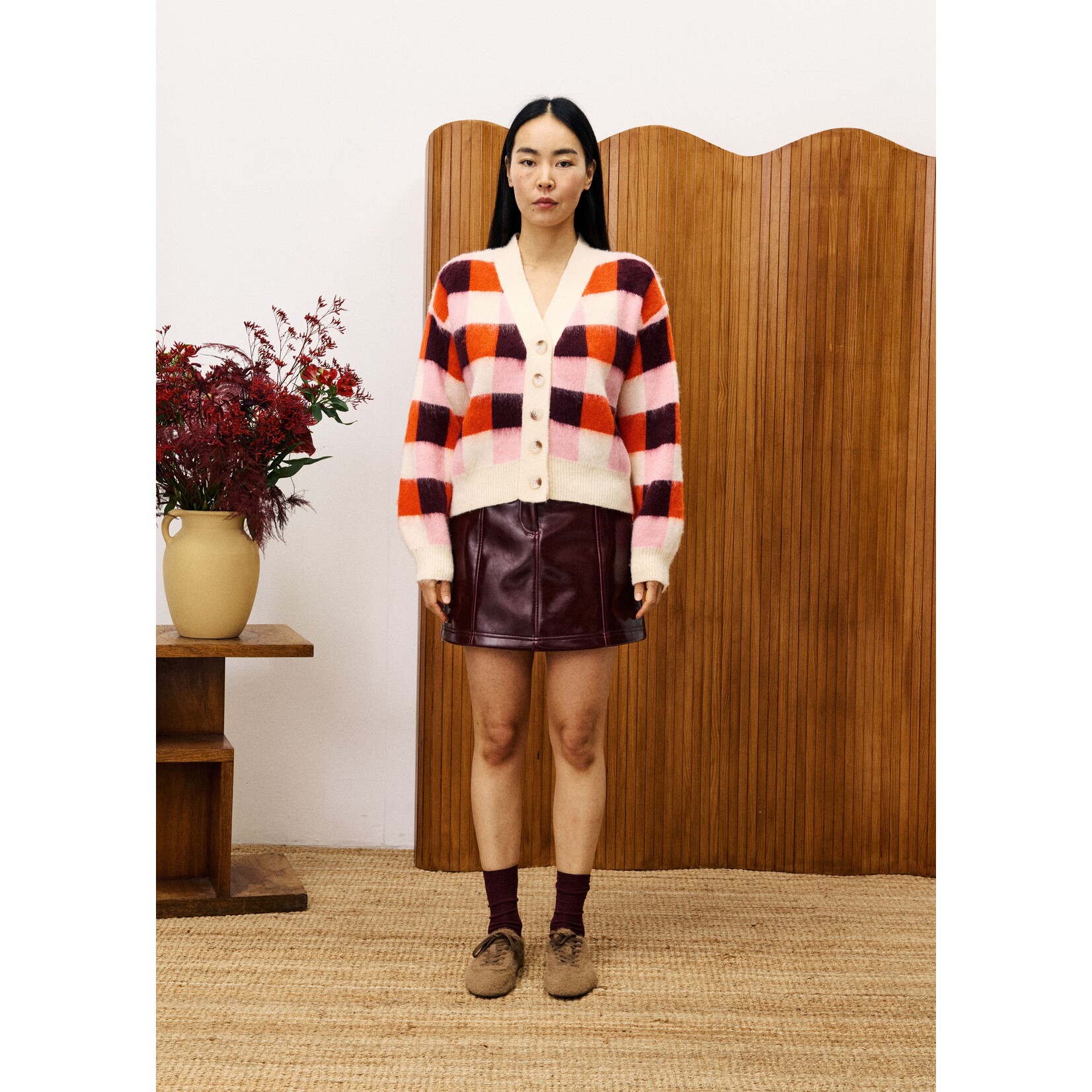 FRENCH FRNCH vest lange mouw VIOLA oranje/roze/paars