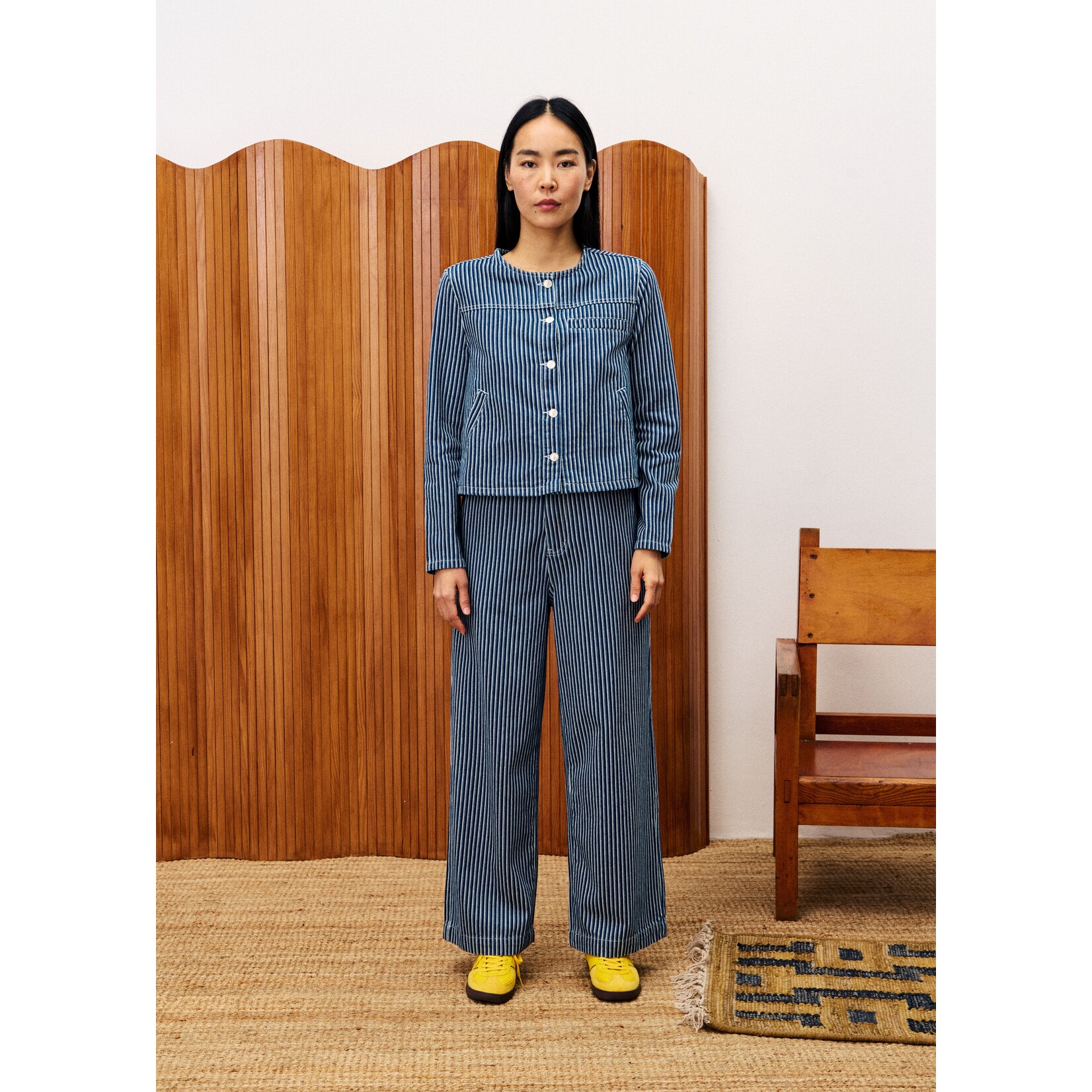 FRENCH FRNCH jasje gestreept spijker GAURA blauw