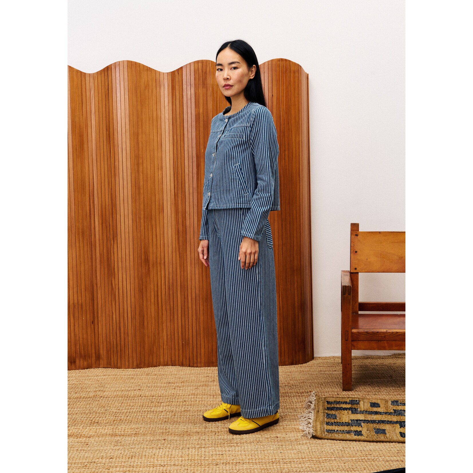 FRENCH FRNCH jasje gestreept spijker GAURA blauw