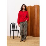 FRENCH FRNCH broek jeans leopard BOBTAIL print