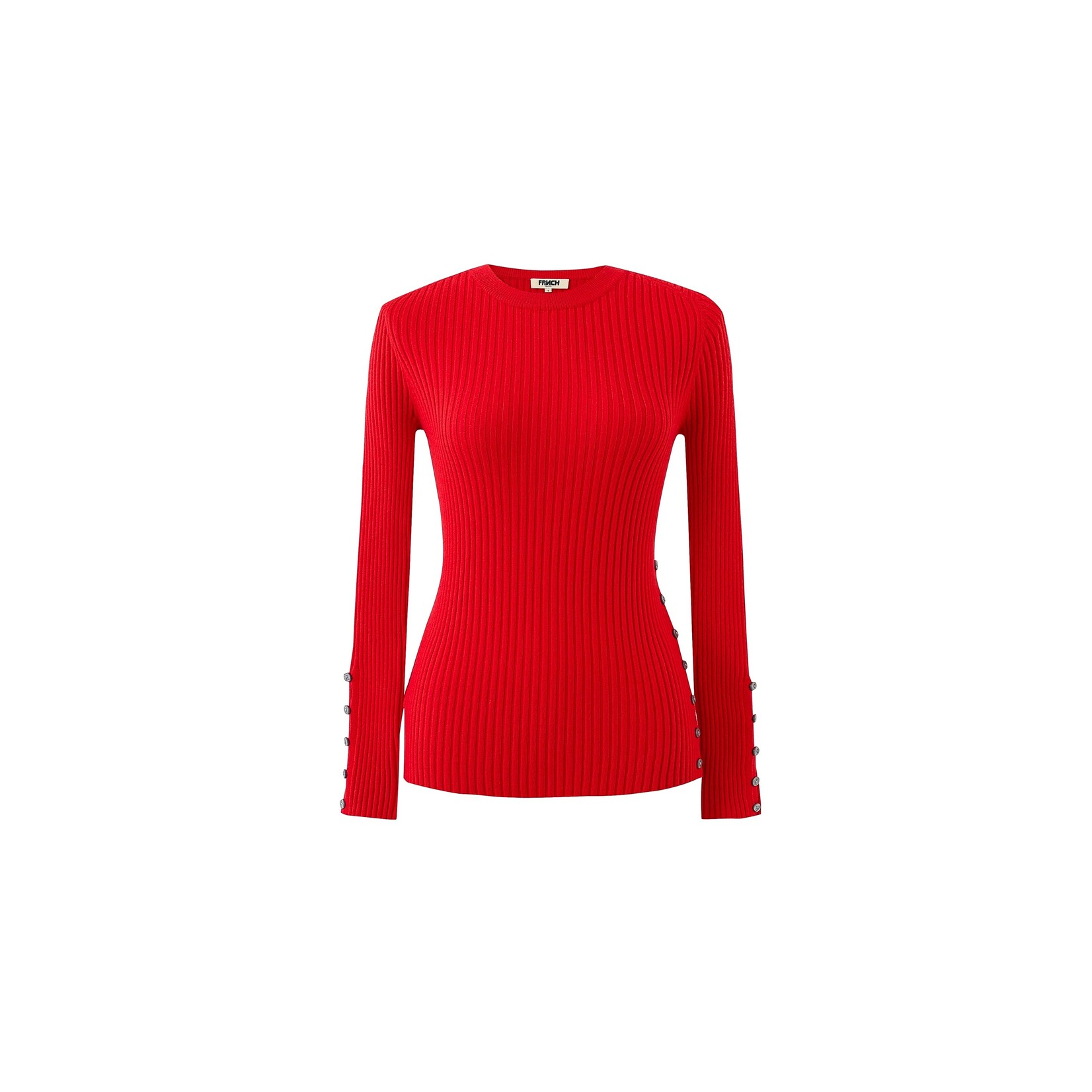 FRENCH FRNCH top lange mouw knit AMARYLLIS rood