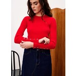 FRENCH FRNCH top lange mouw knit AMARYLLIS rood
