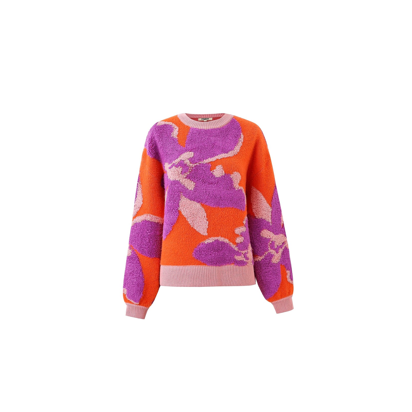 FRENCH FRNCH trui soft bloem AYME oranje/paars