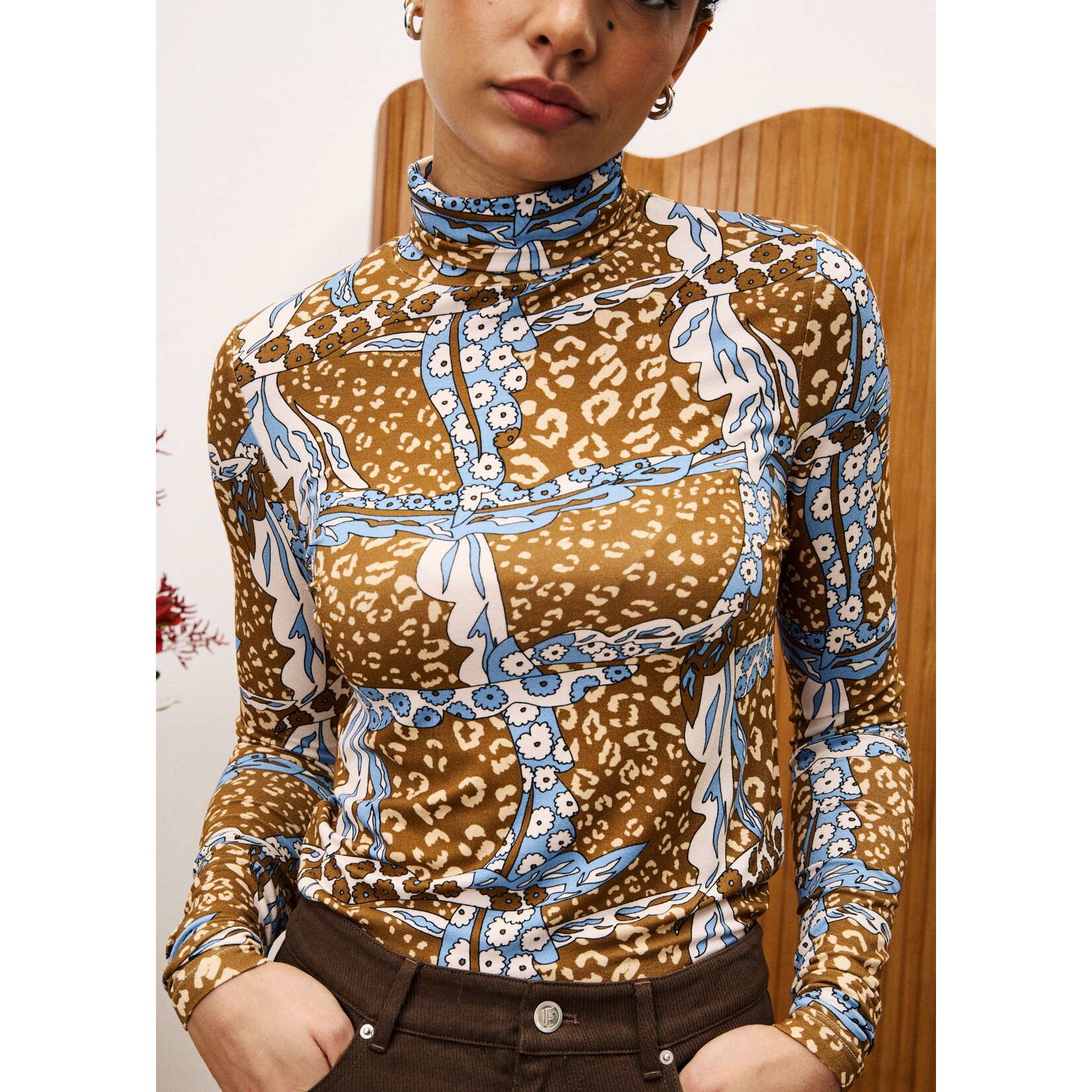 FRENCH FRNCH top lange mouw ROMARIN print multi