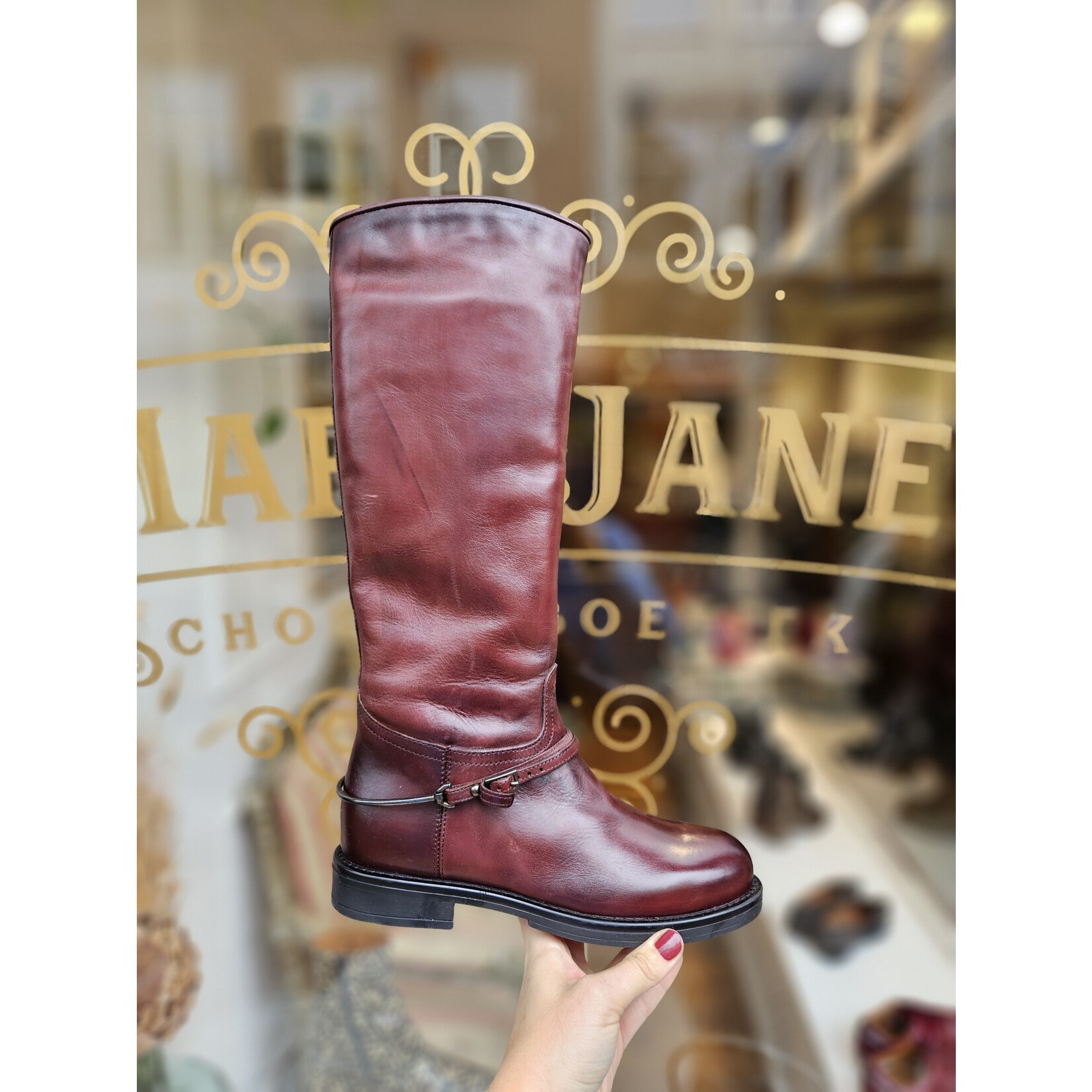 MJUS leren hoge laars CELESTE bordeaux/bruin
