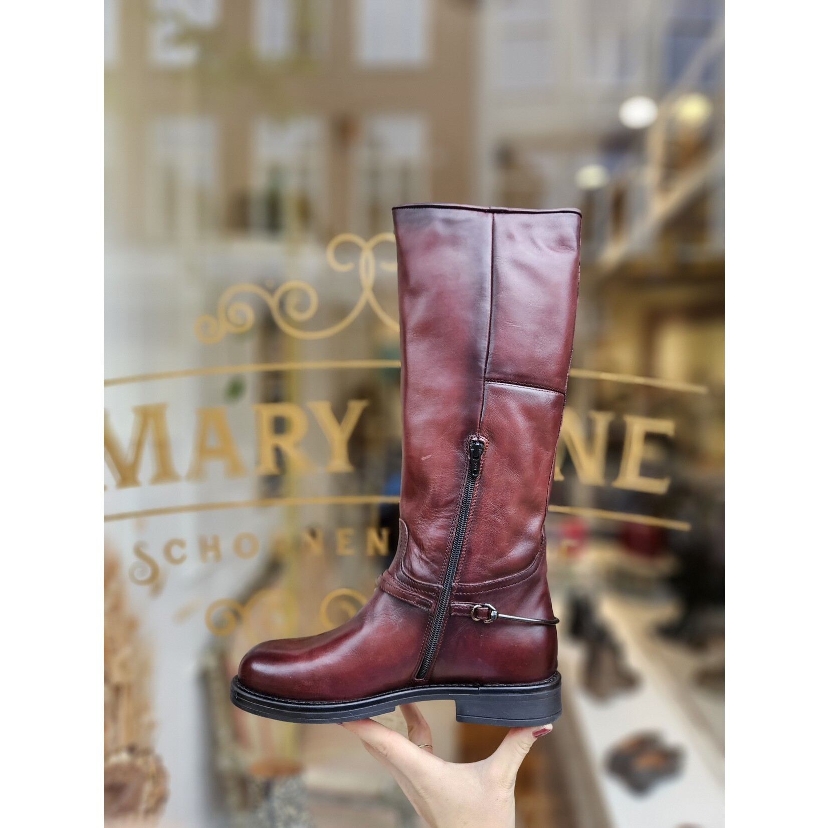 MJUS leren hoge laars CELESTE bordeaux/bruin