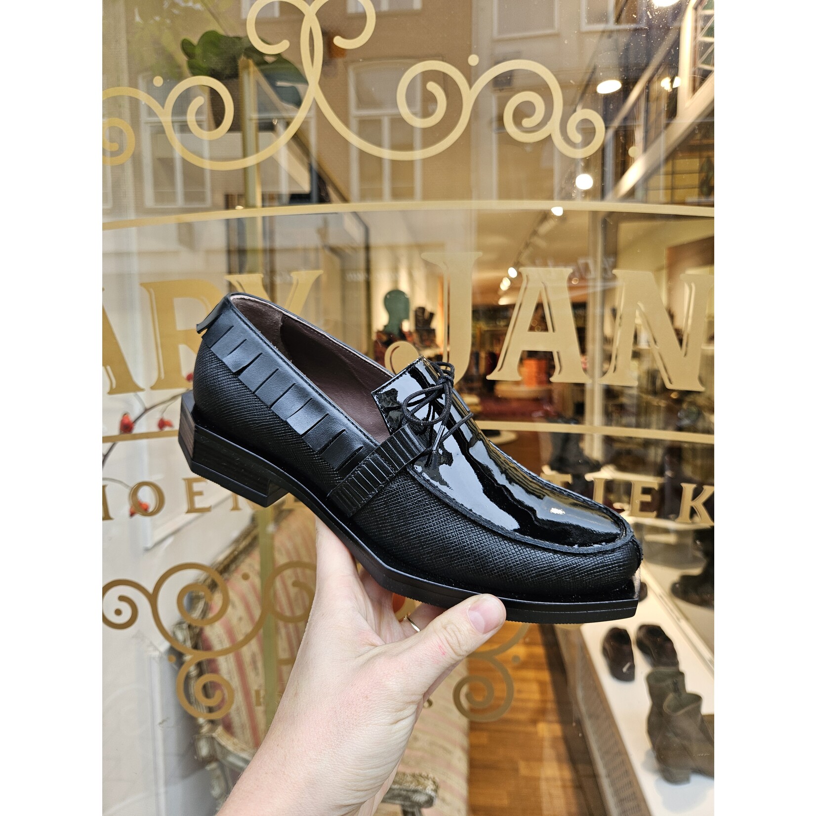 Le Bohemien leren loafer strik lak K110-3 zwart
