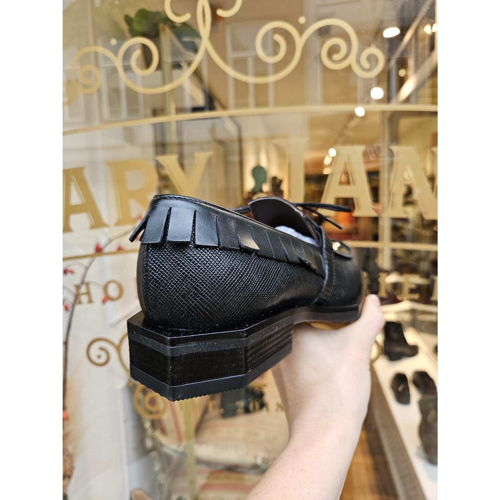 Le Bohemien leren loafer strik lak K110-3 zwart