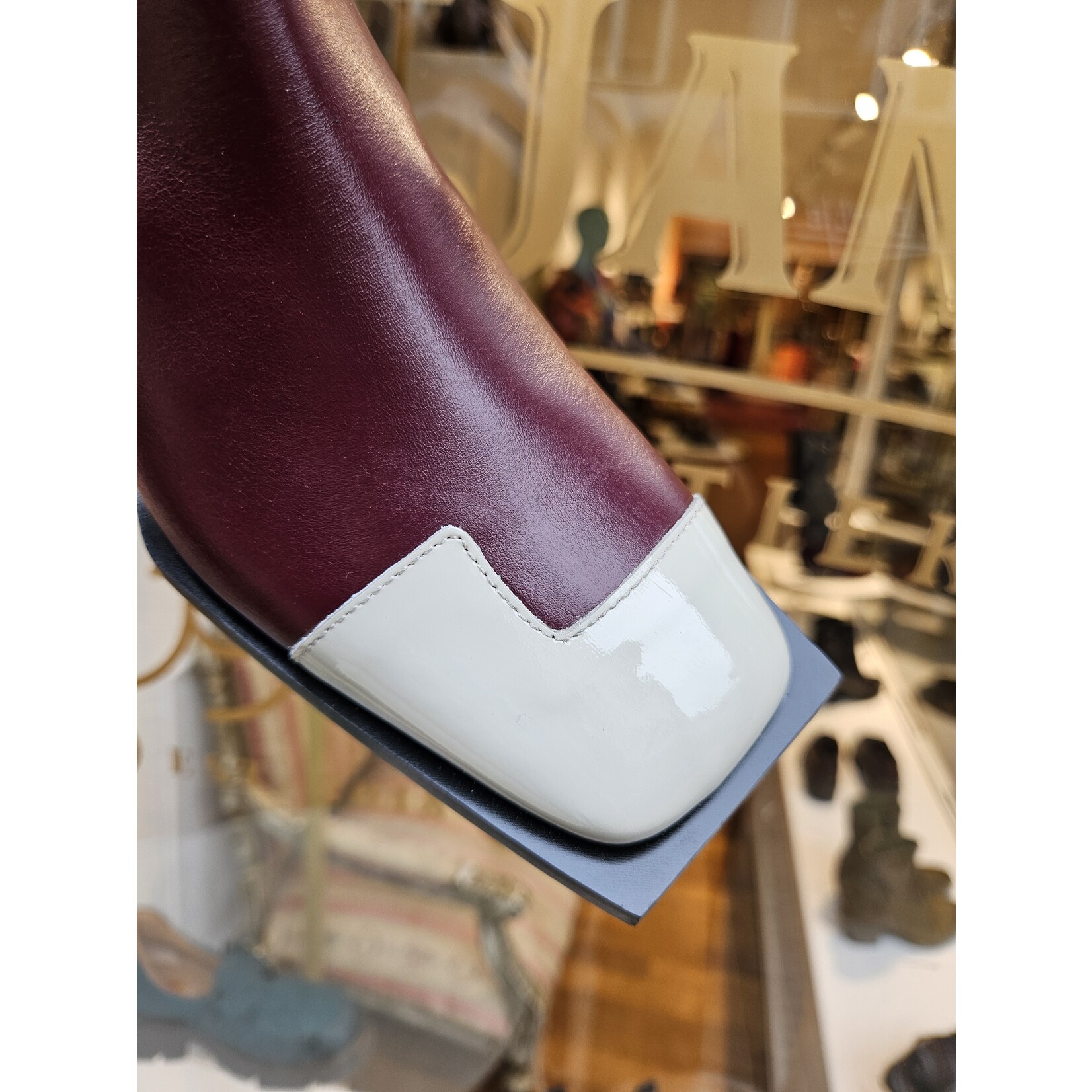 Le Bohem Le Bohemien leren enkellaarsje T5021 bordeaux/rood