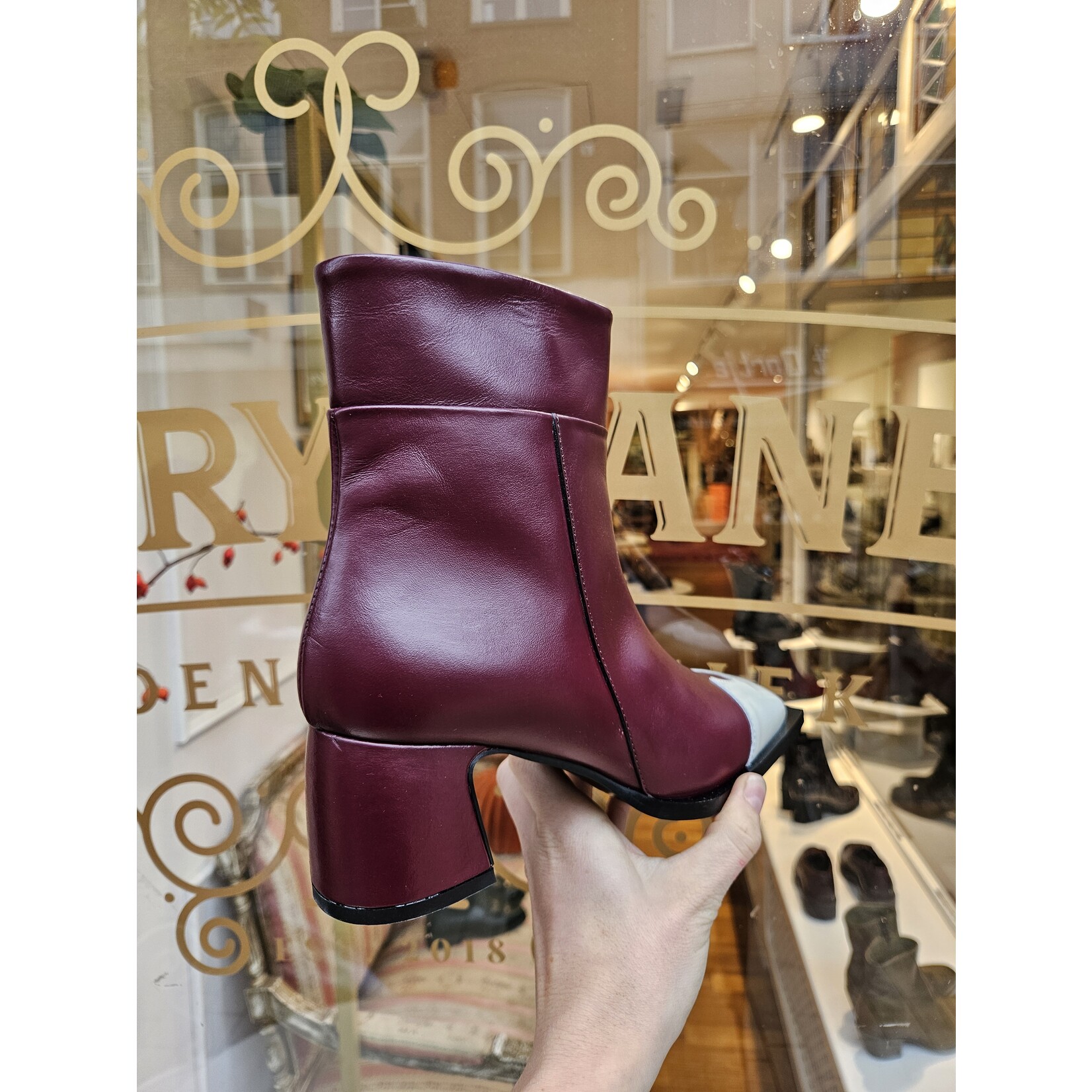 Le Bohem Le Bohemien leren enkellaarsje T5021 bordeaux/rood