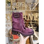 AS98 leren enkellaars suede ROXX bordeaux