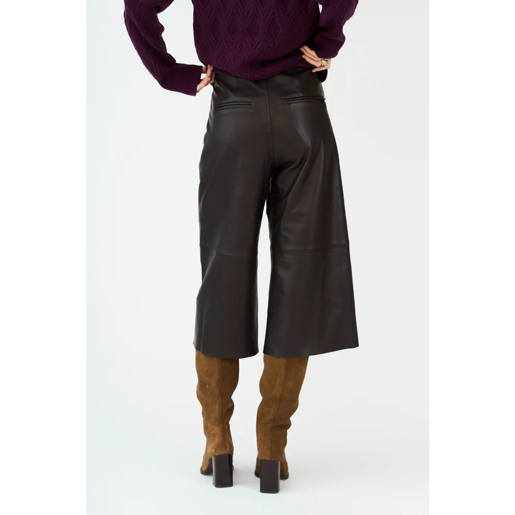 Pieszak Pieszak culotte leren broek LANNI bruin