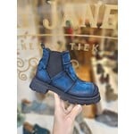 PAPUCEI leren enkellaarsje patch COZ blauw
