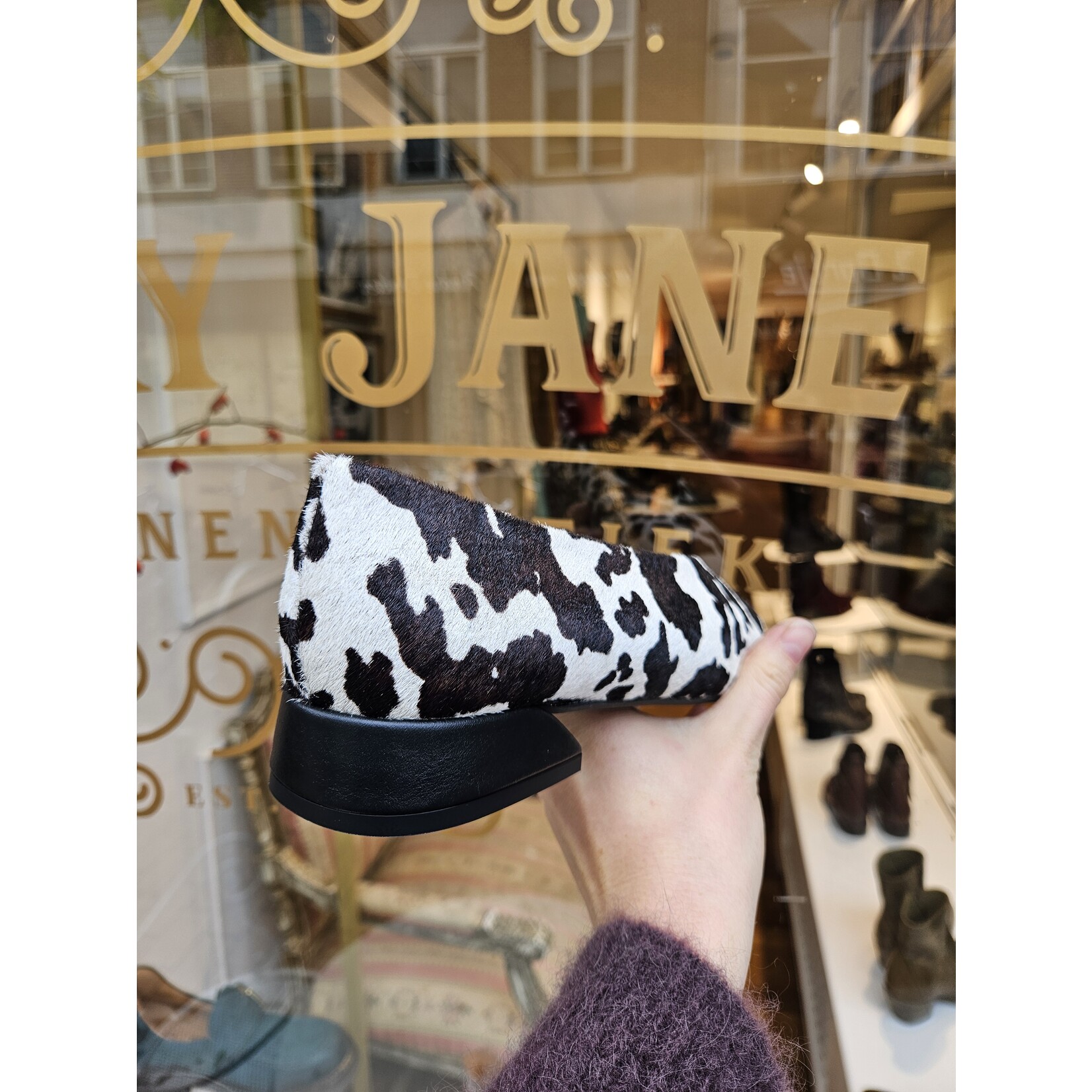 Mary Jane Collectie leren instapper PISO koeprint