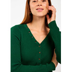 Aaiko top knit lange mouw AMALIA evergreen groen