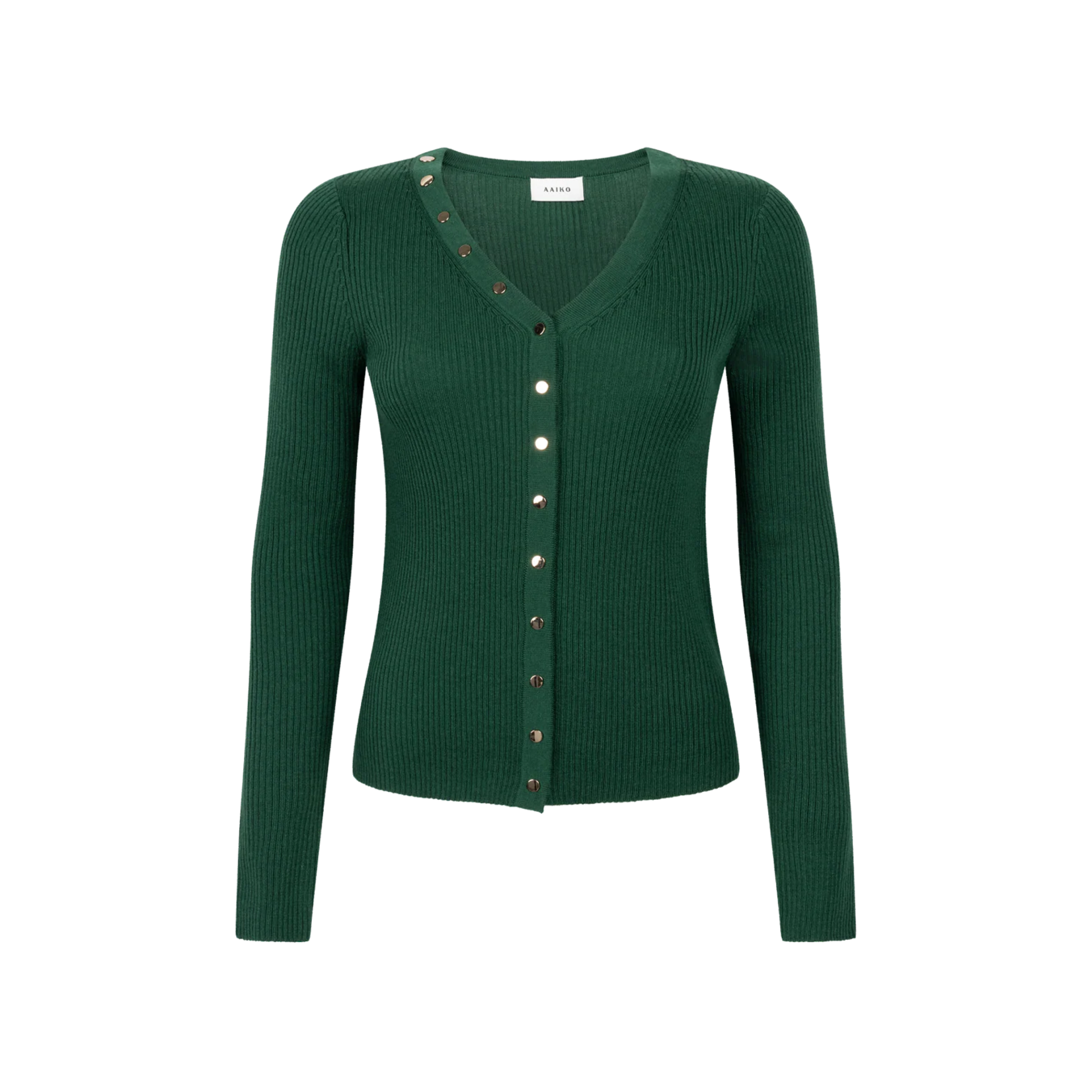 Aaiko top knit lange mouw AMALIA evergreen groen
