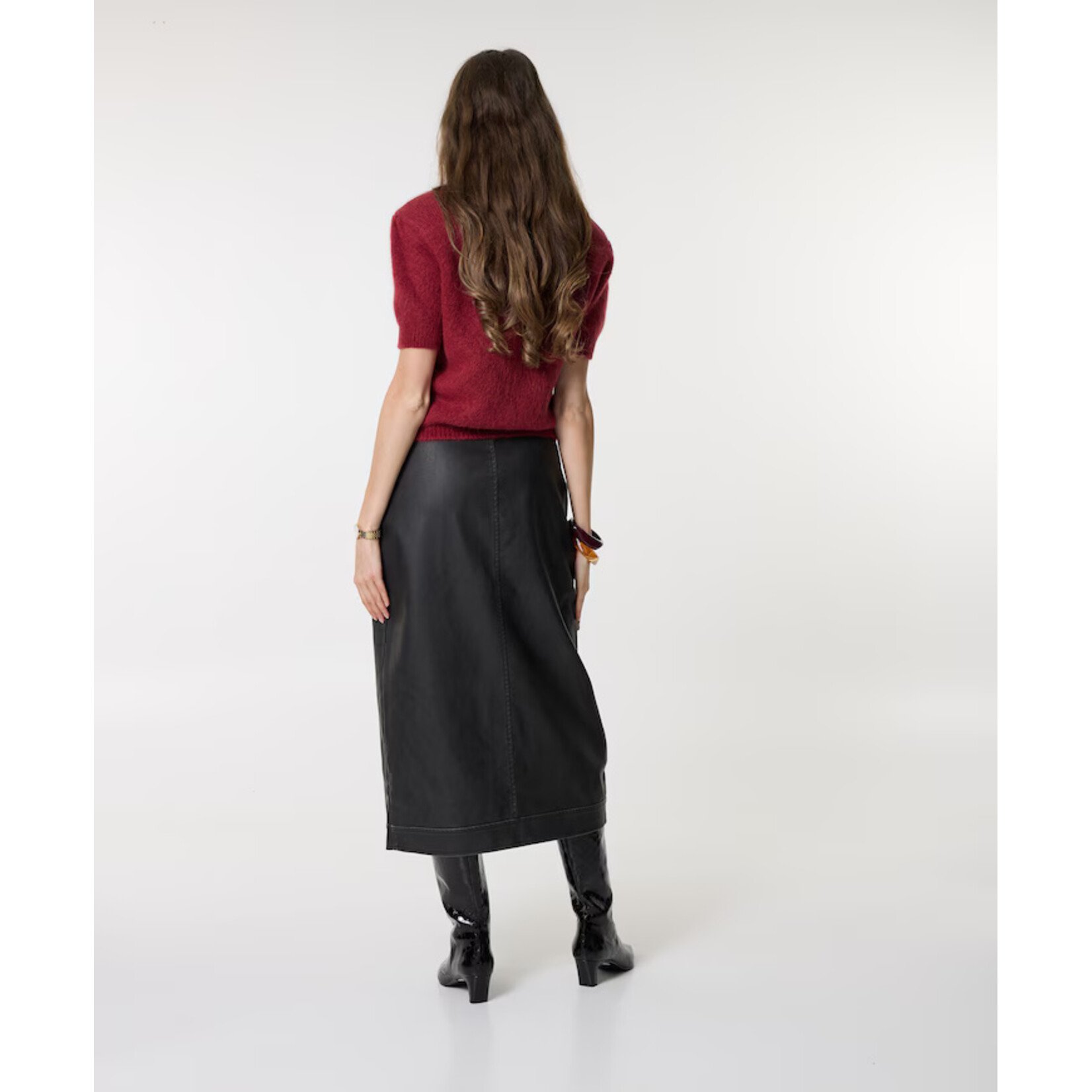 Aaiko leatherlook rok ELODIE zwart