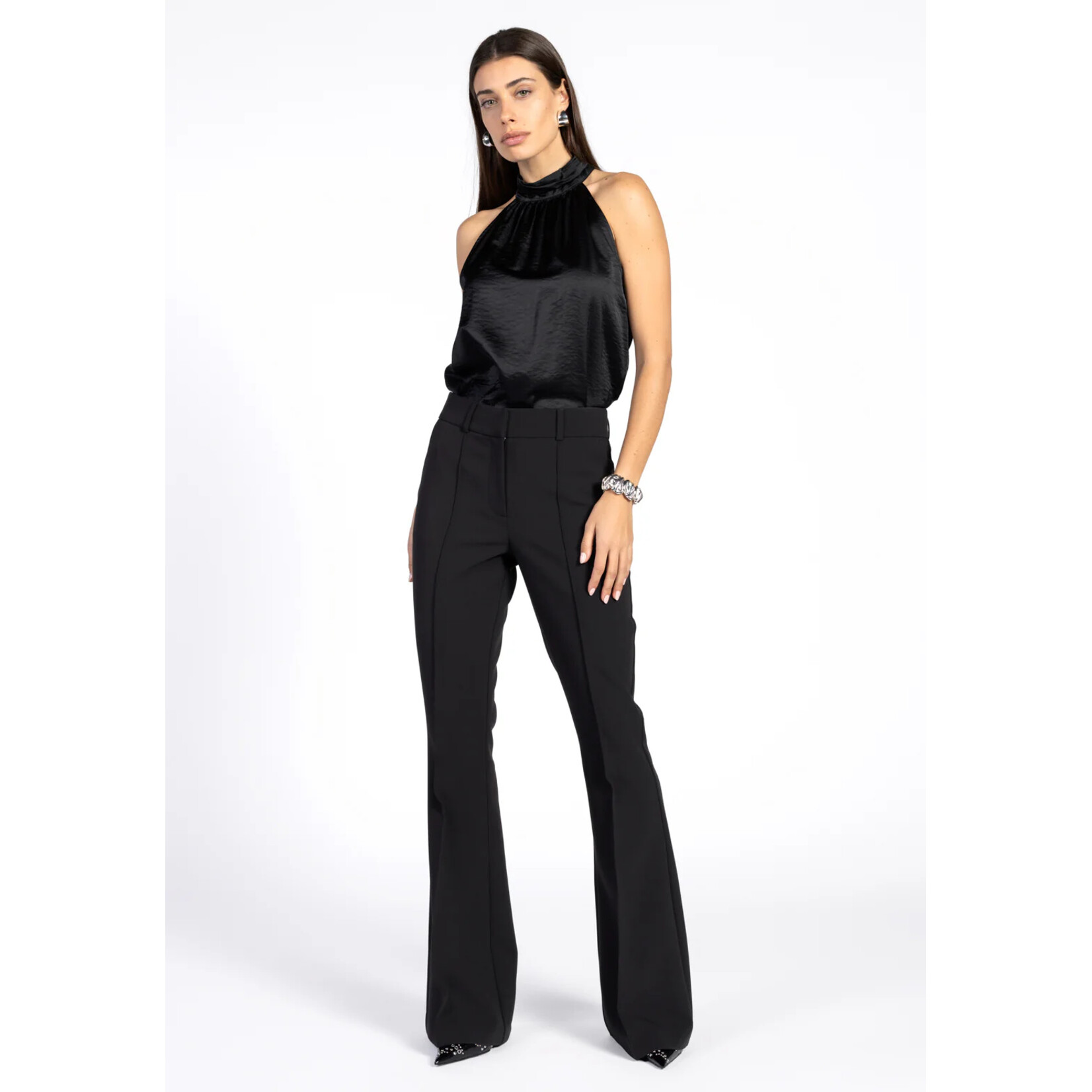 Aaiko pantalon flare GLENN zwart