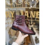 MJUS leren enkellaarsjes gesp SUMOS bordeaux/bruin