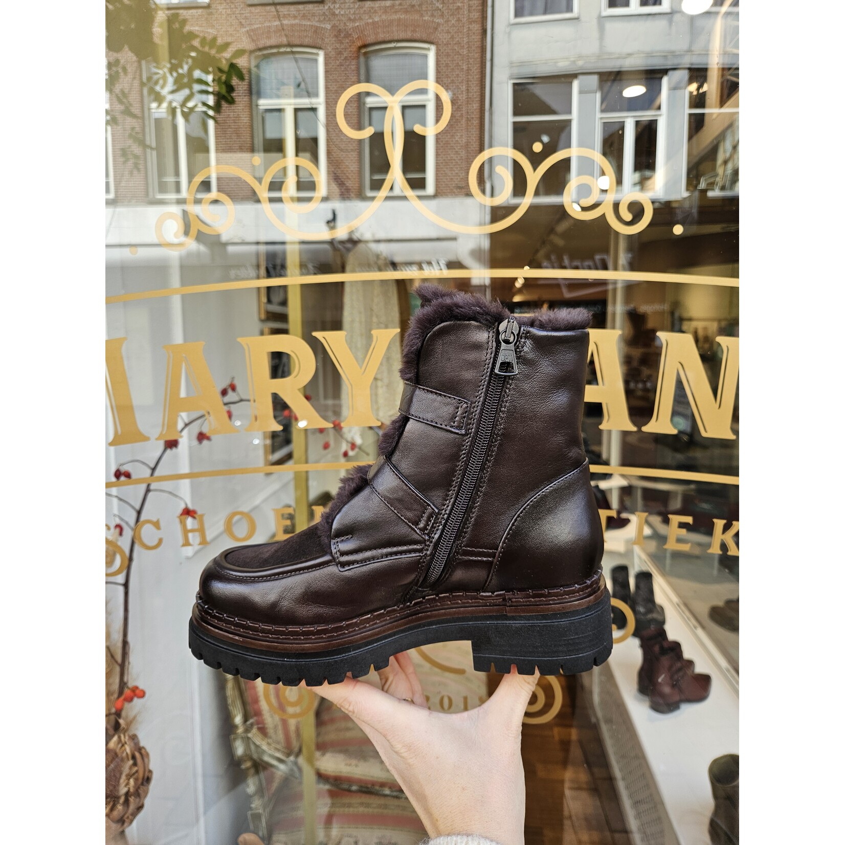 MJUS leren winterboots gesp WYJA bruin