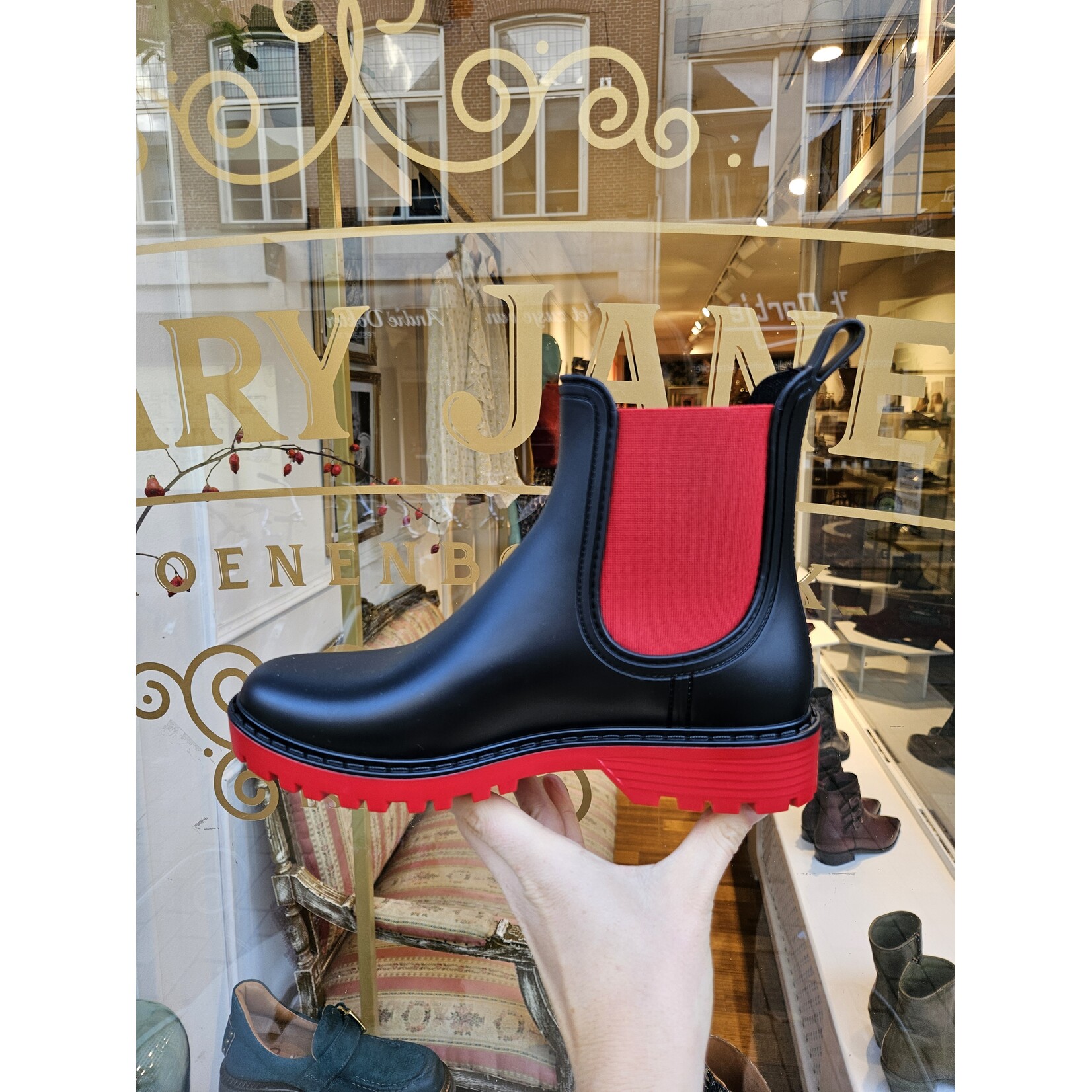 VERBENAS regenlaarsje GAUDI zwart/rood