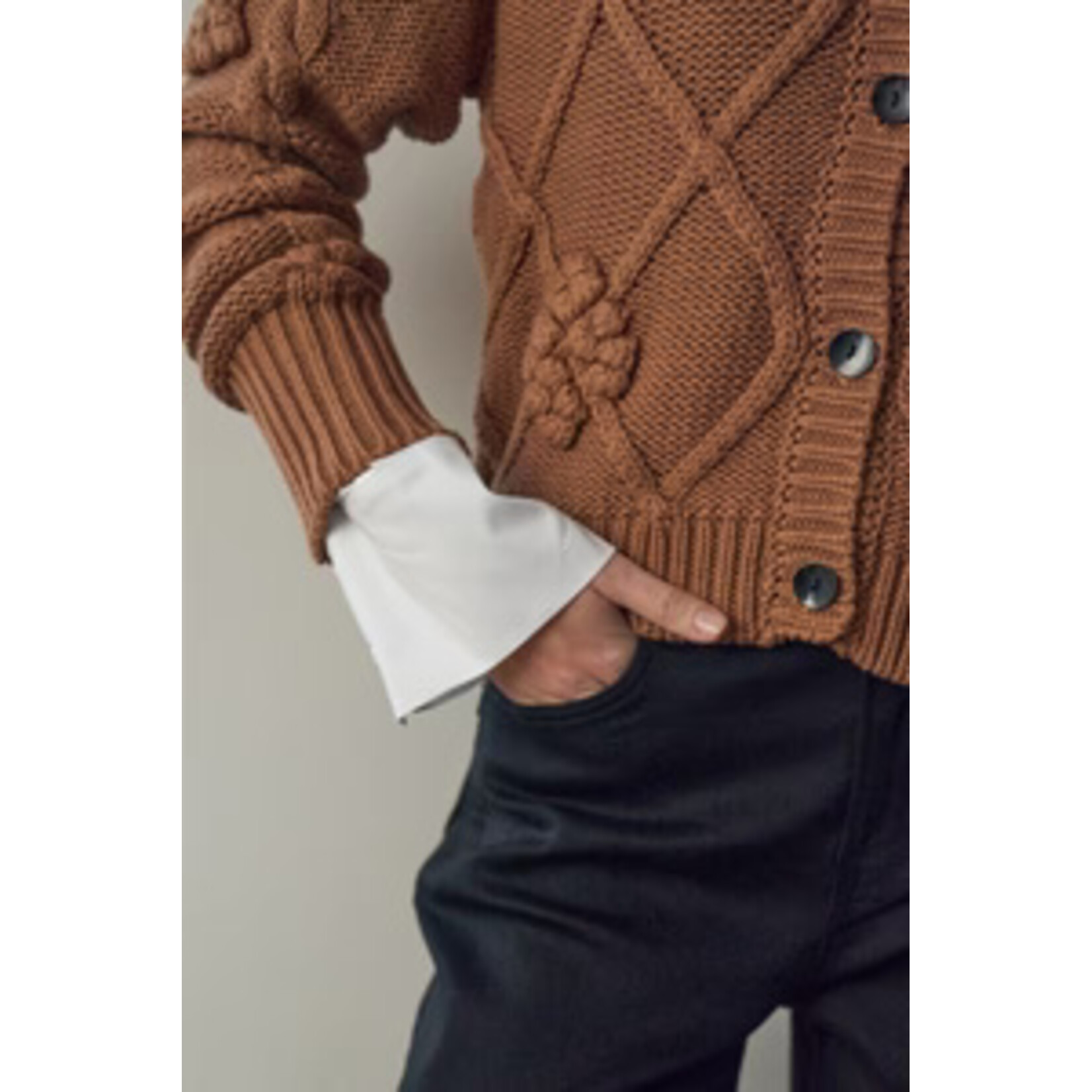 Pieszak Pieszak vest gehaakt knit NUGGET gold bruin