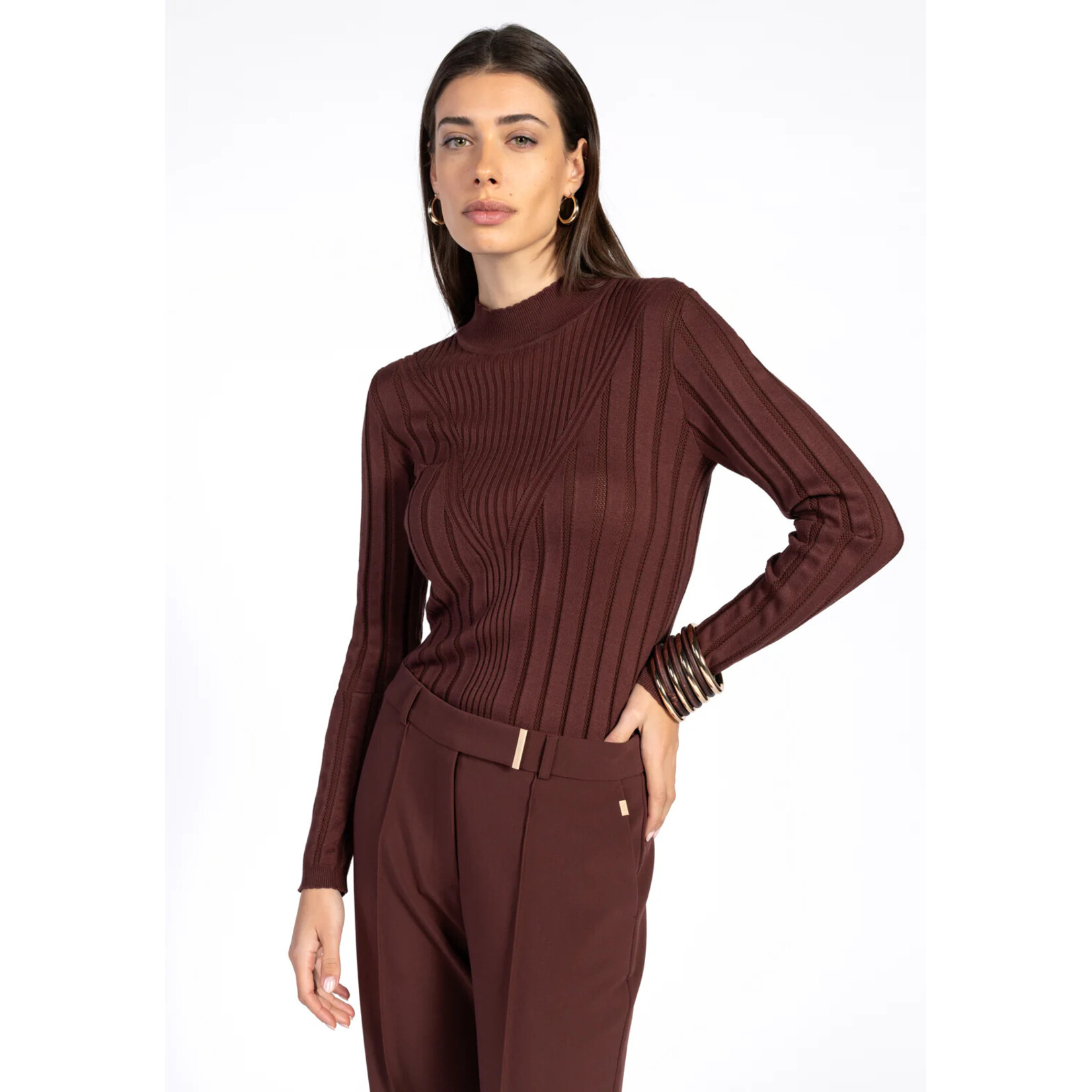 Aaiko top VIDA viscose SPICY CHOCOLATE