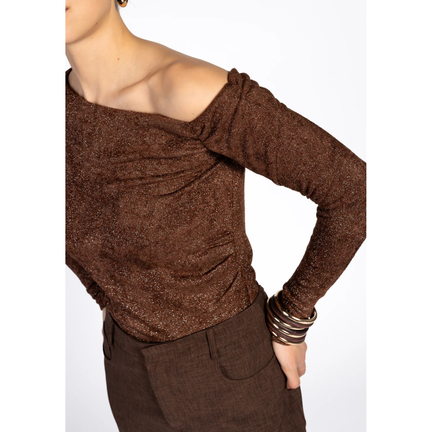 Aaiko top shoulder LUMIA brunette