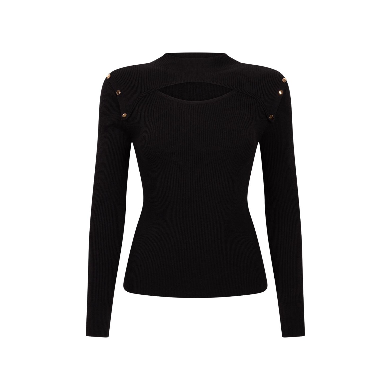 Aaiko top viscose ZAHRA lange mouw zwart