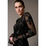 Pieszak Pieszak flounce sleeve mesh MELIA zwart