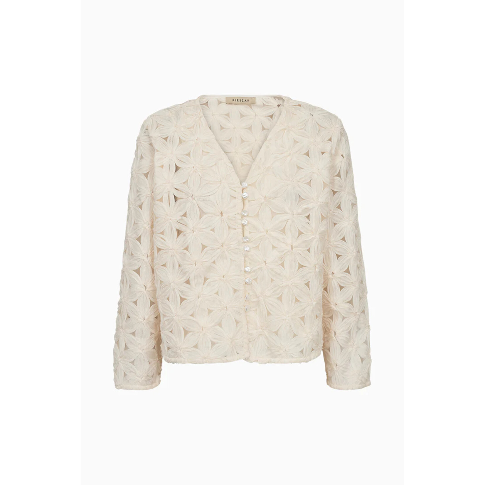 Pieszak Pieszak vest LEXIE chiffon cardigan white pearl