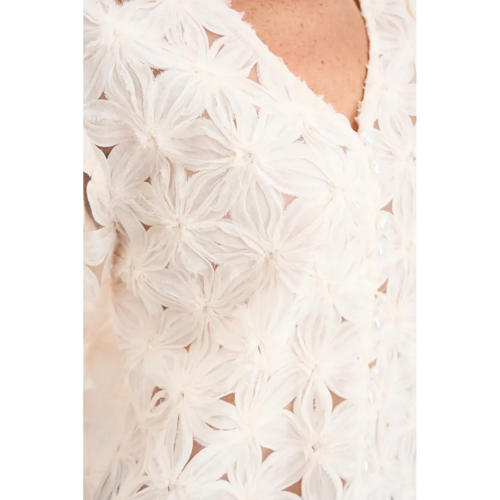 Pieszak Pieszak vest LEXIE chiffon cardigan white pearl