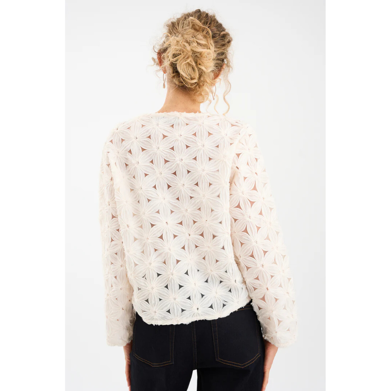 Pieszak Pieszak vest LEXIE chiffon cardigan white pearl