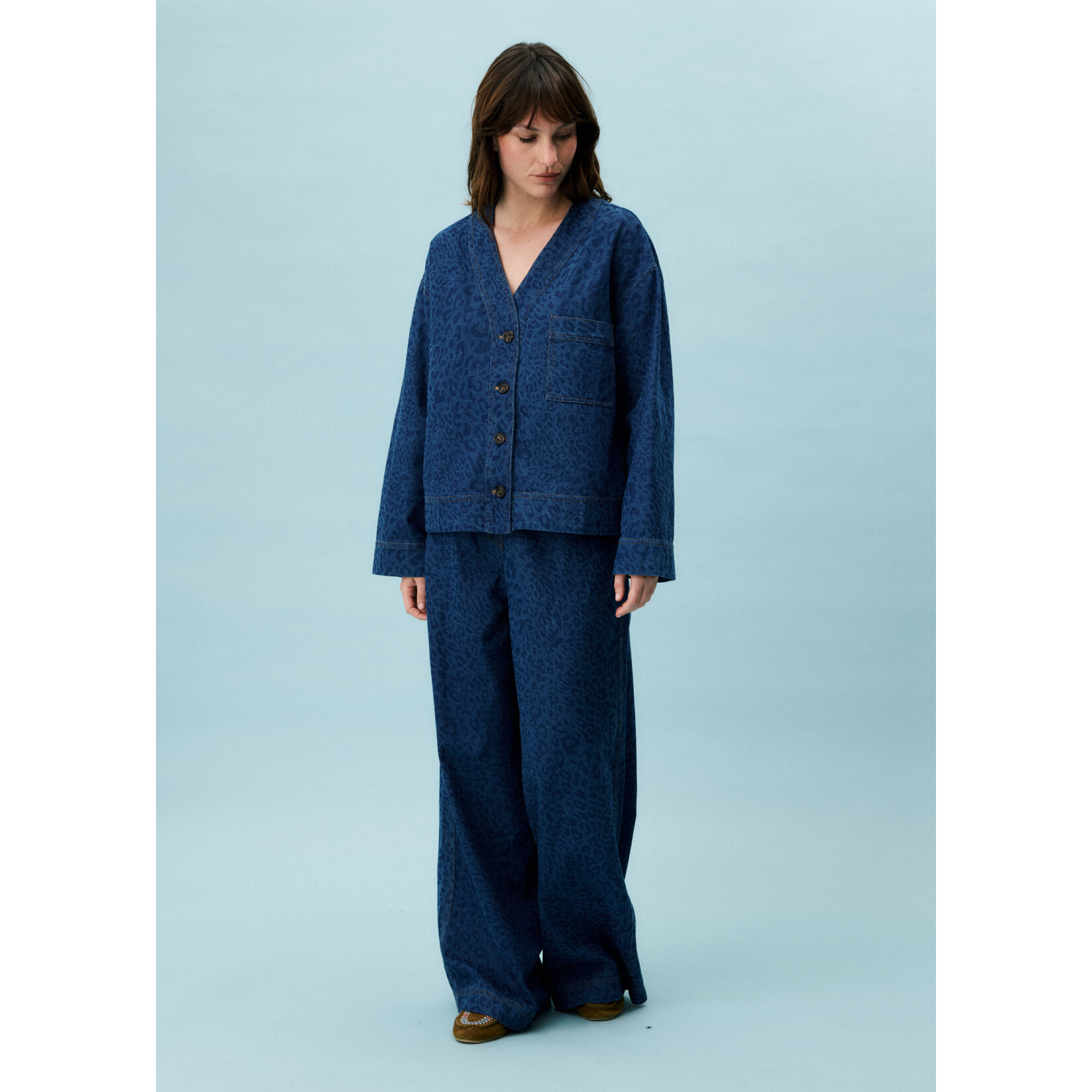 FRNCH FRNCH prespring blouse suit BRUNELLE blauw