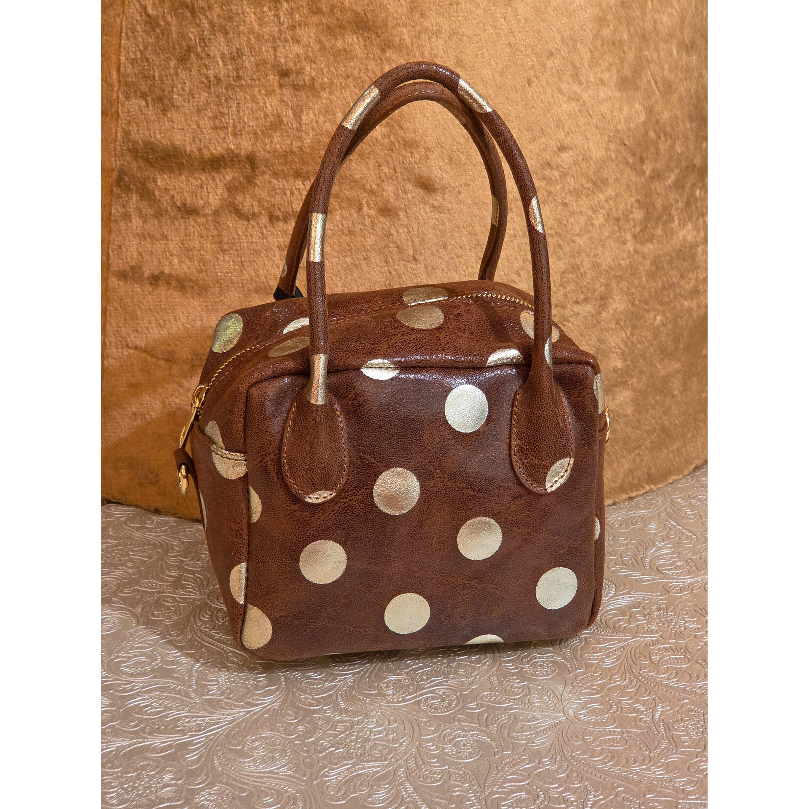 Marlon Bags handtas BESSY dots bruin goud