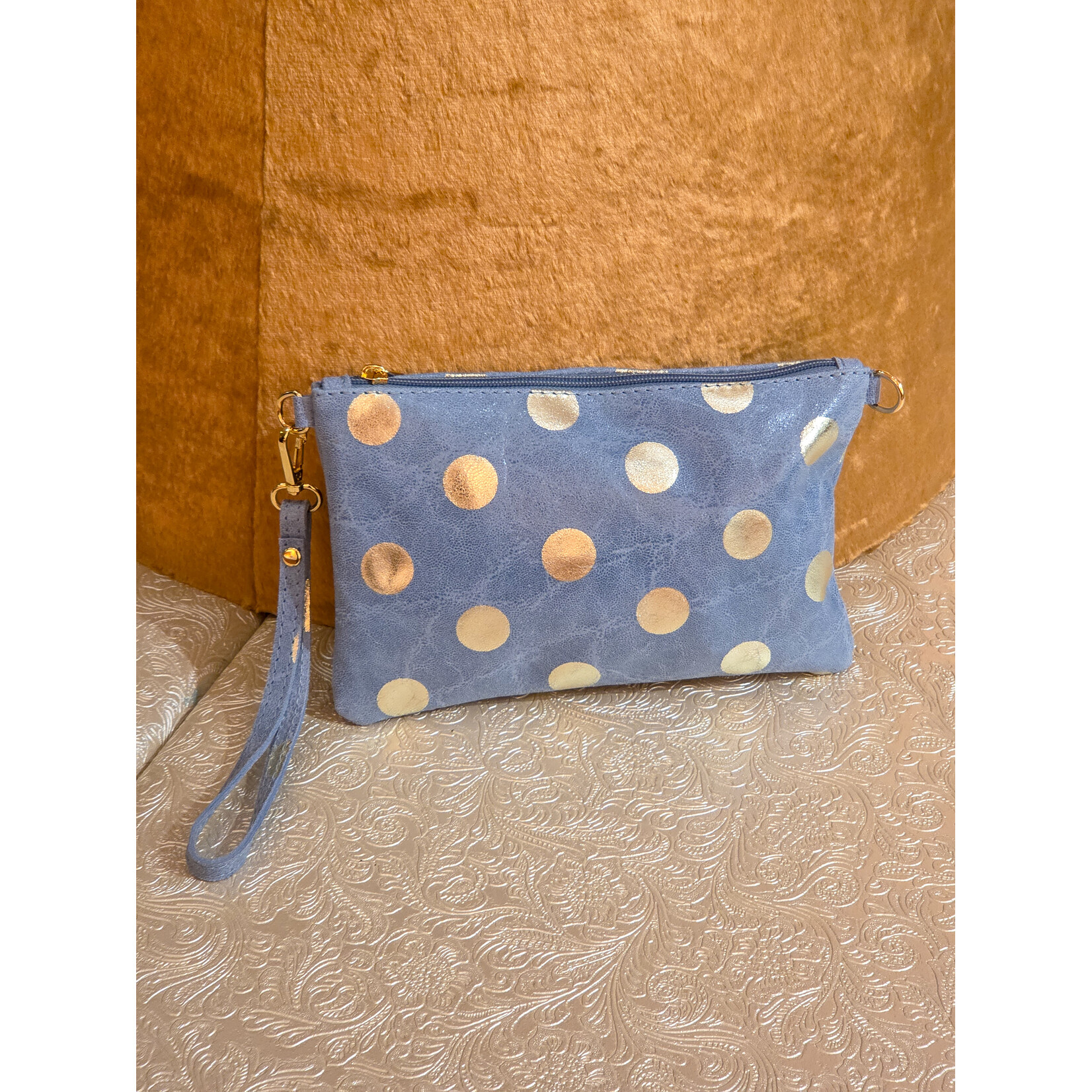 Marlon Bags clutch VIOLET dots blue