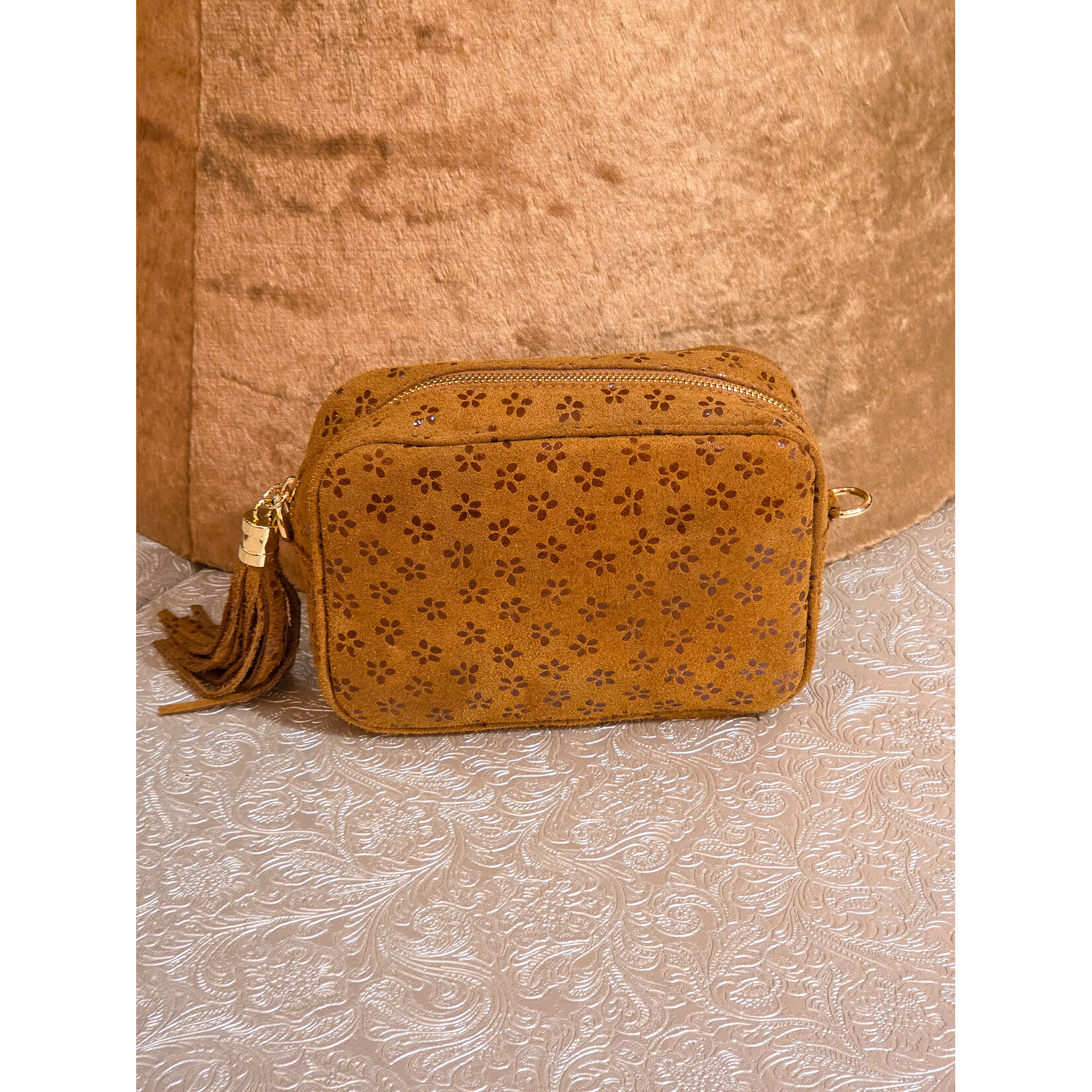 Marlon Bags schoudertas PARIS suede bruin