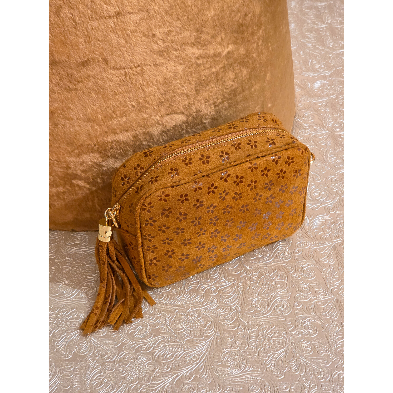 Marlon Bags schoudertas PARIS suede bruin