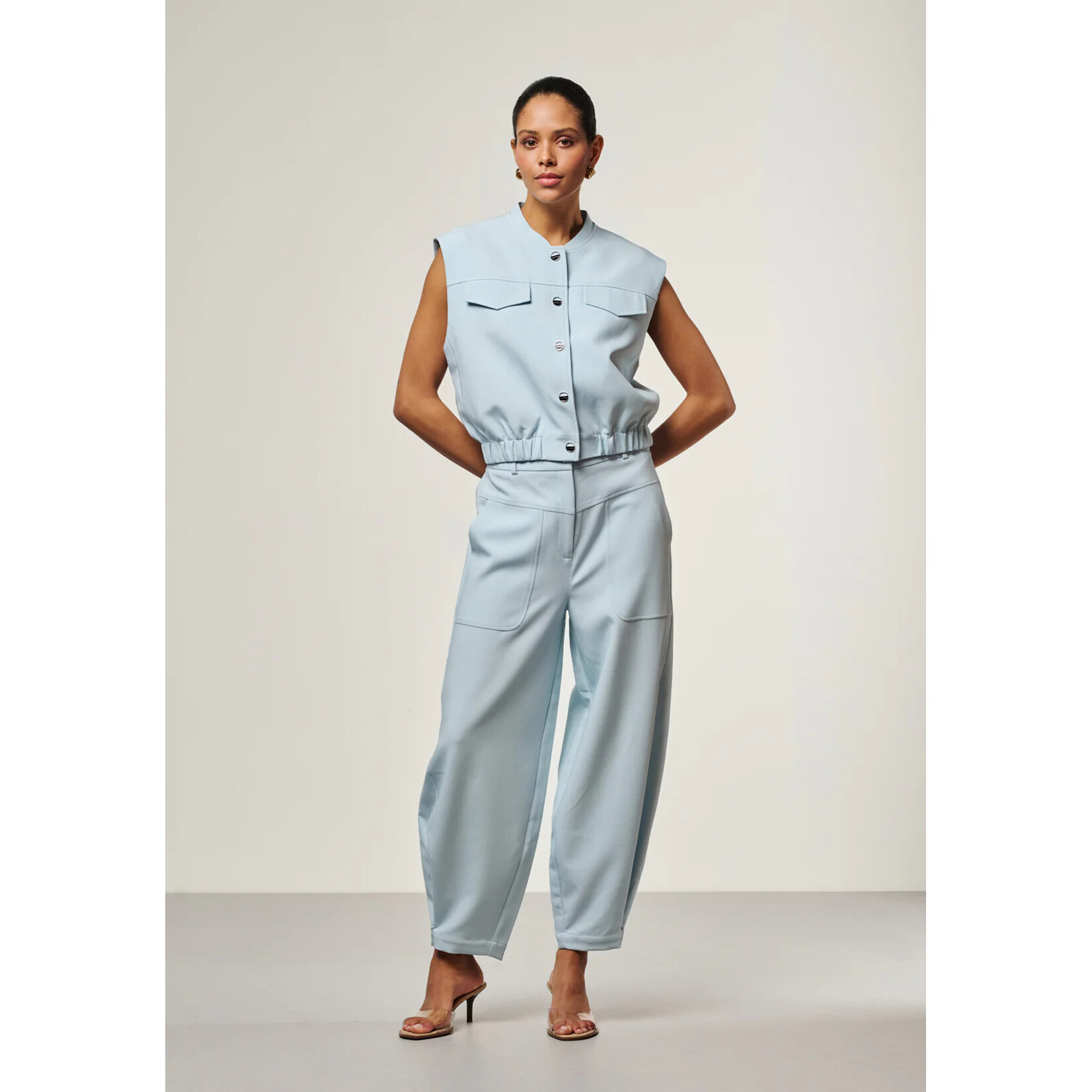 Aaiko gilet OLIVIA poplin blue