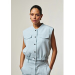 Aaiko gilet OLIVIA poplin blue