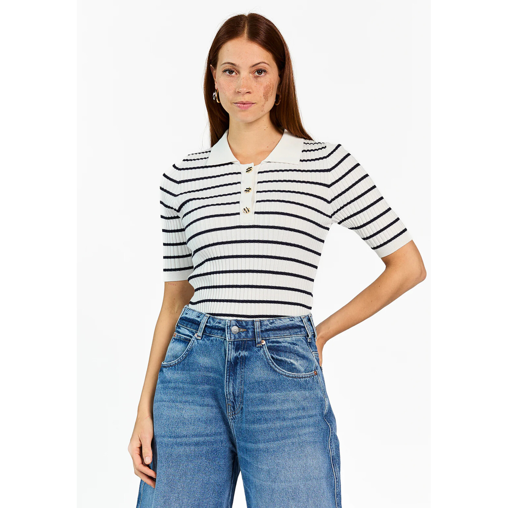 Aaiko top JULIA stripe les blancs