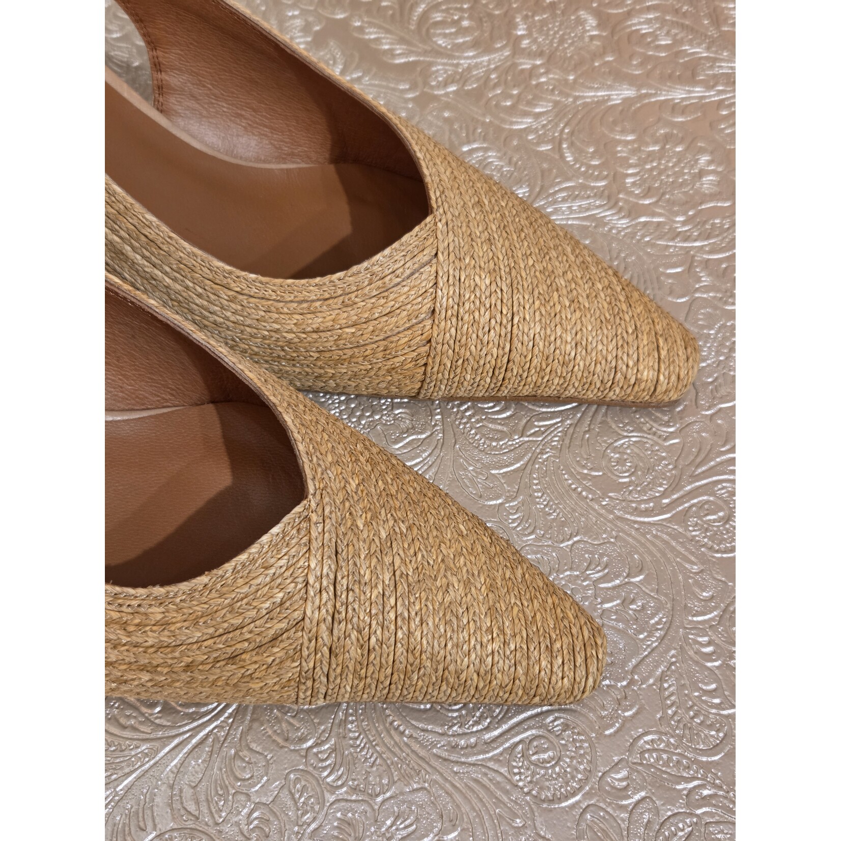 Angel Alarcon Angel Alarcon slingback raffia OLIVIA natural