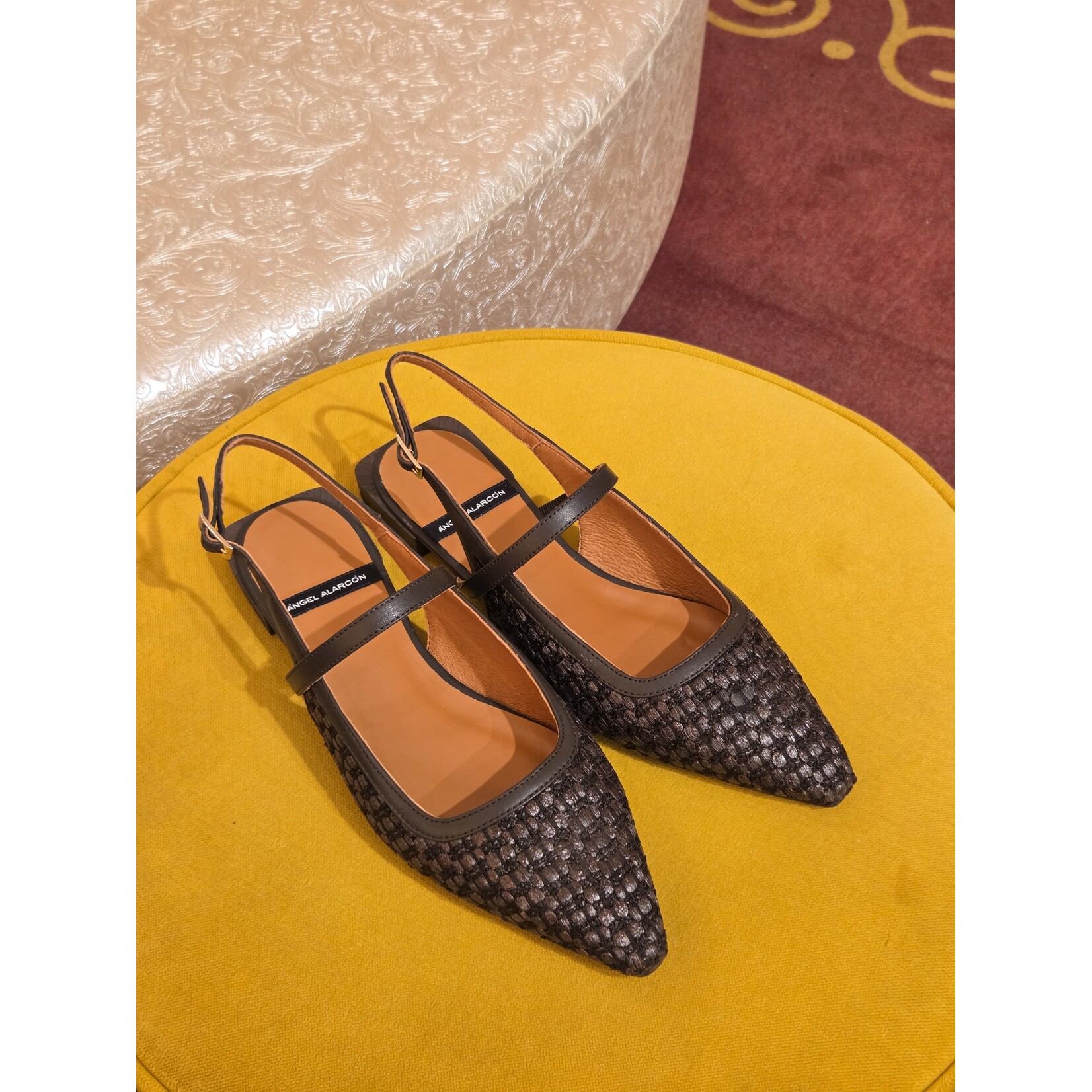Angel Alarcon Angel Alarcon slingback plat IMELDA donkerbruin