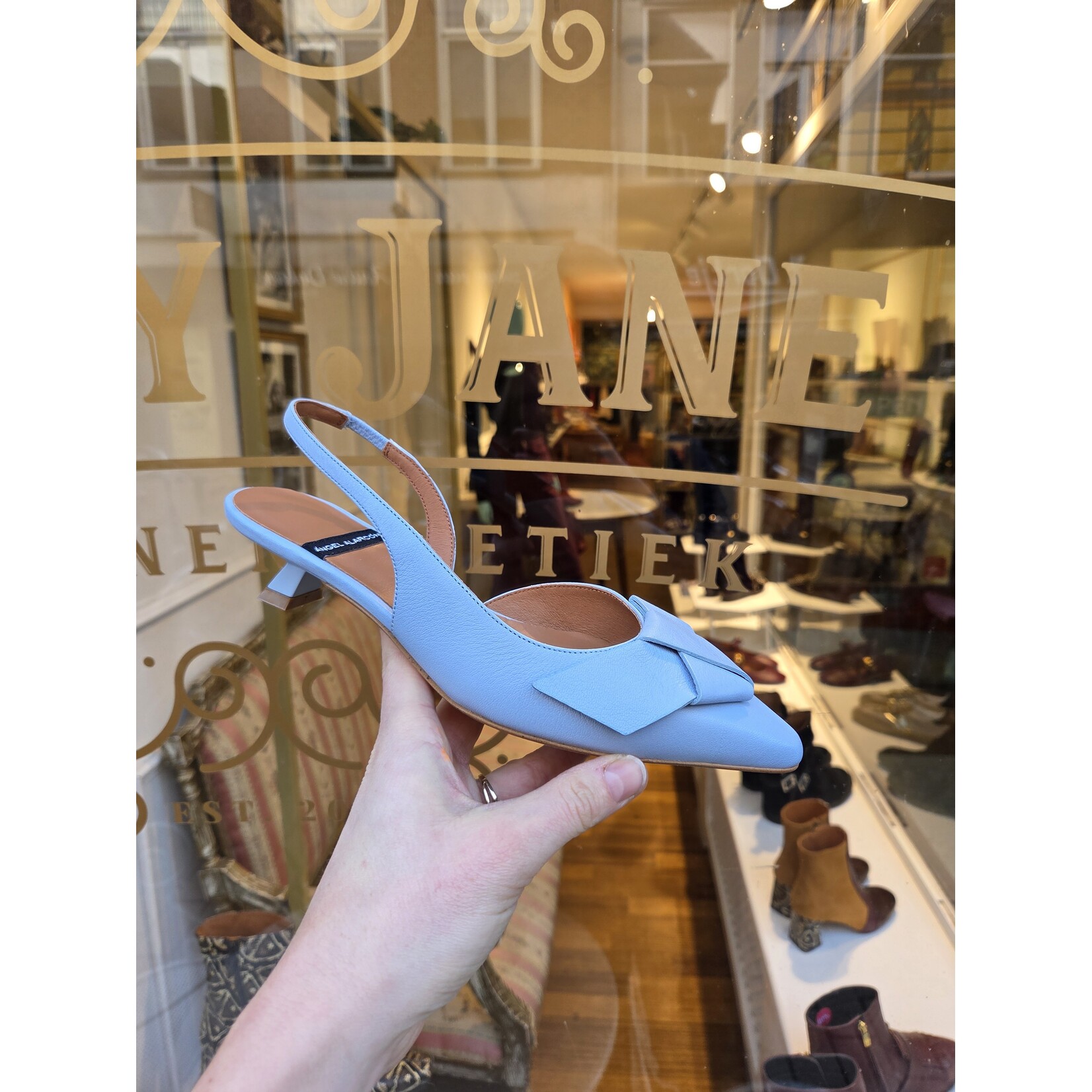 Angel Alarcon Angel Alarcon slingback strik ALINE blauw