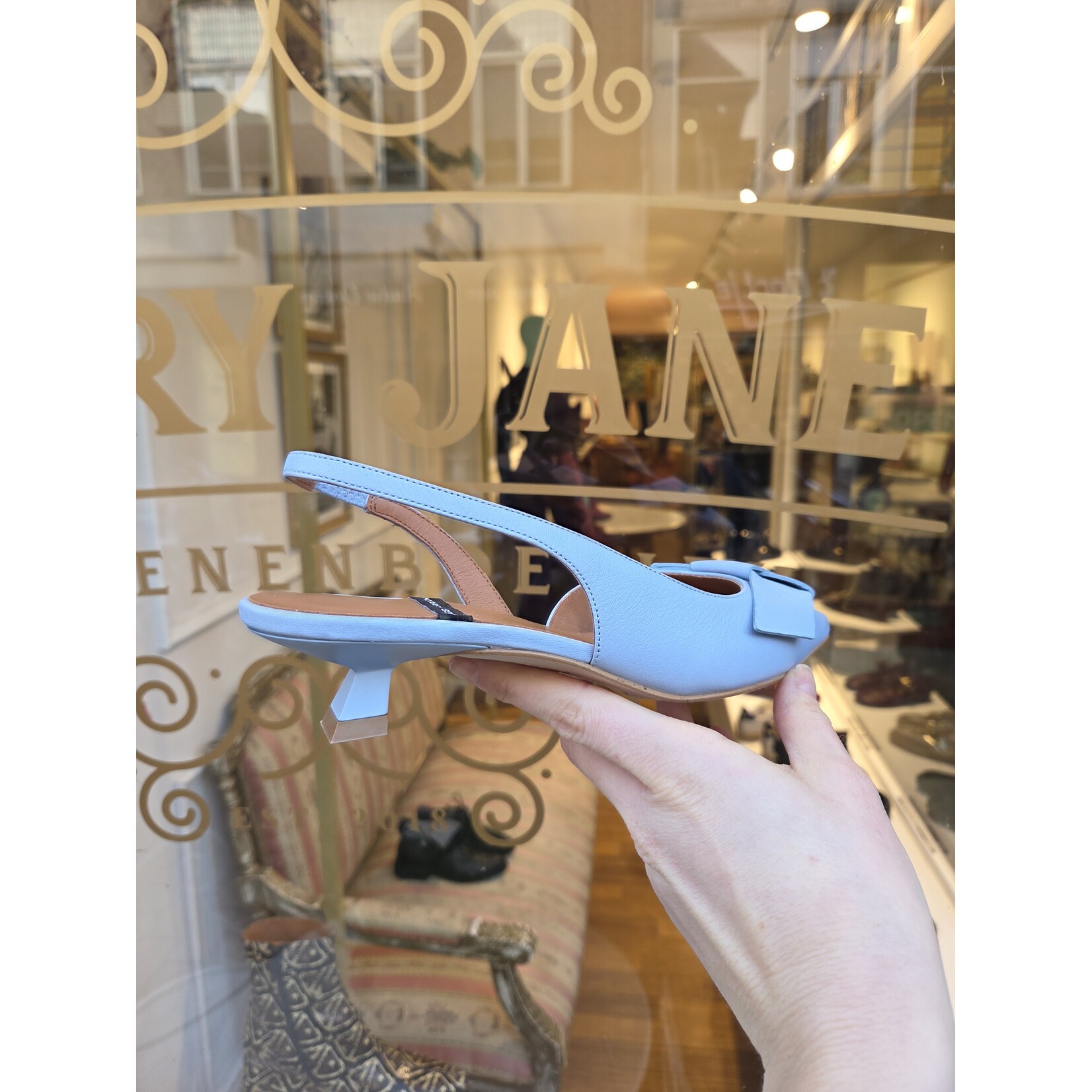 Angel Alarcon Angel Alarcon slingback strik ALINE blauw